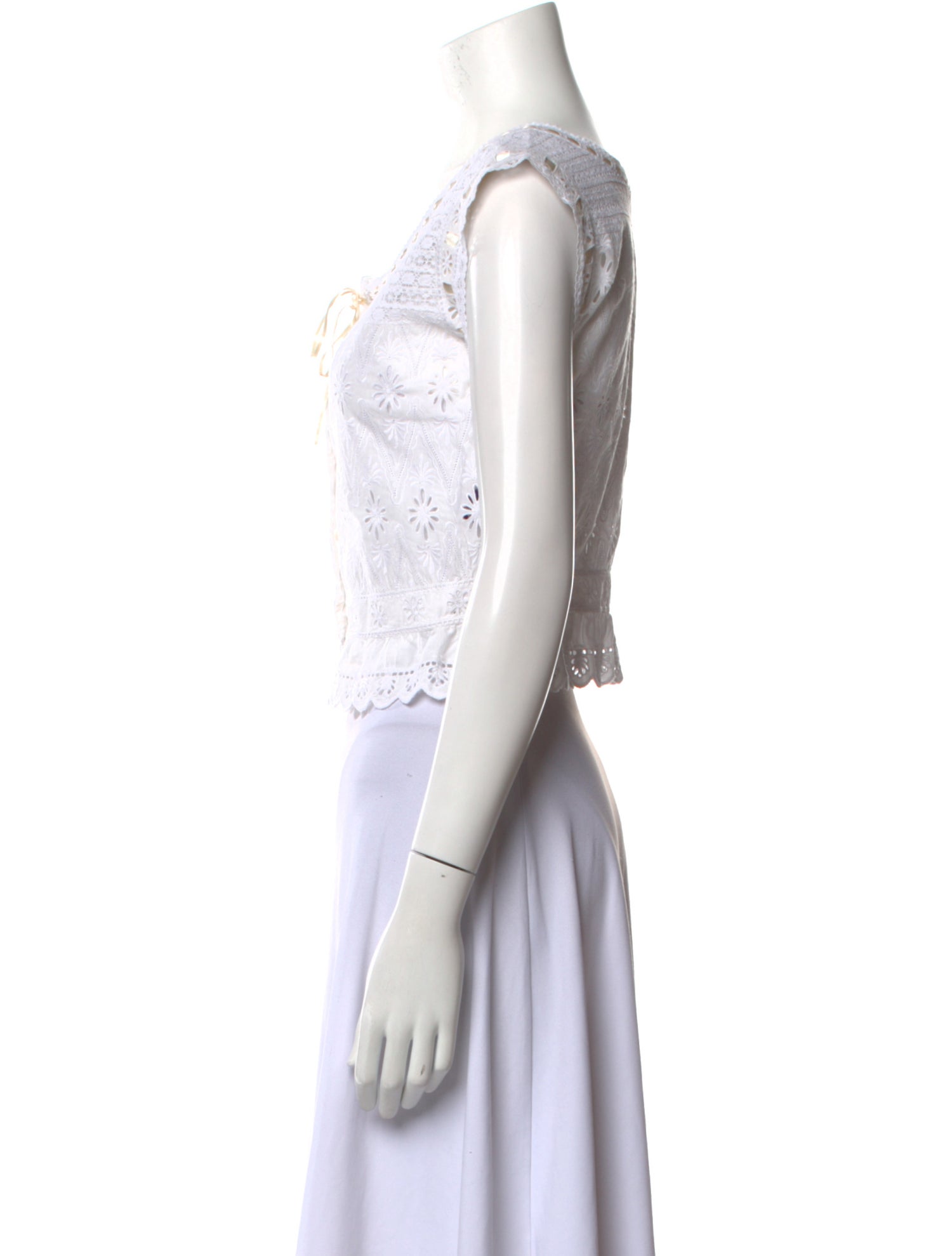 Ralph Lauren Collection Scoop Neck Sleeveless Crop Top