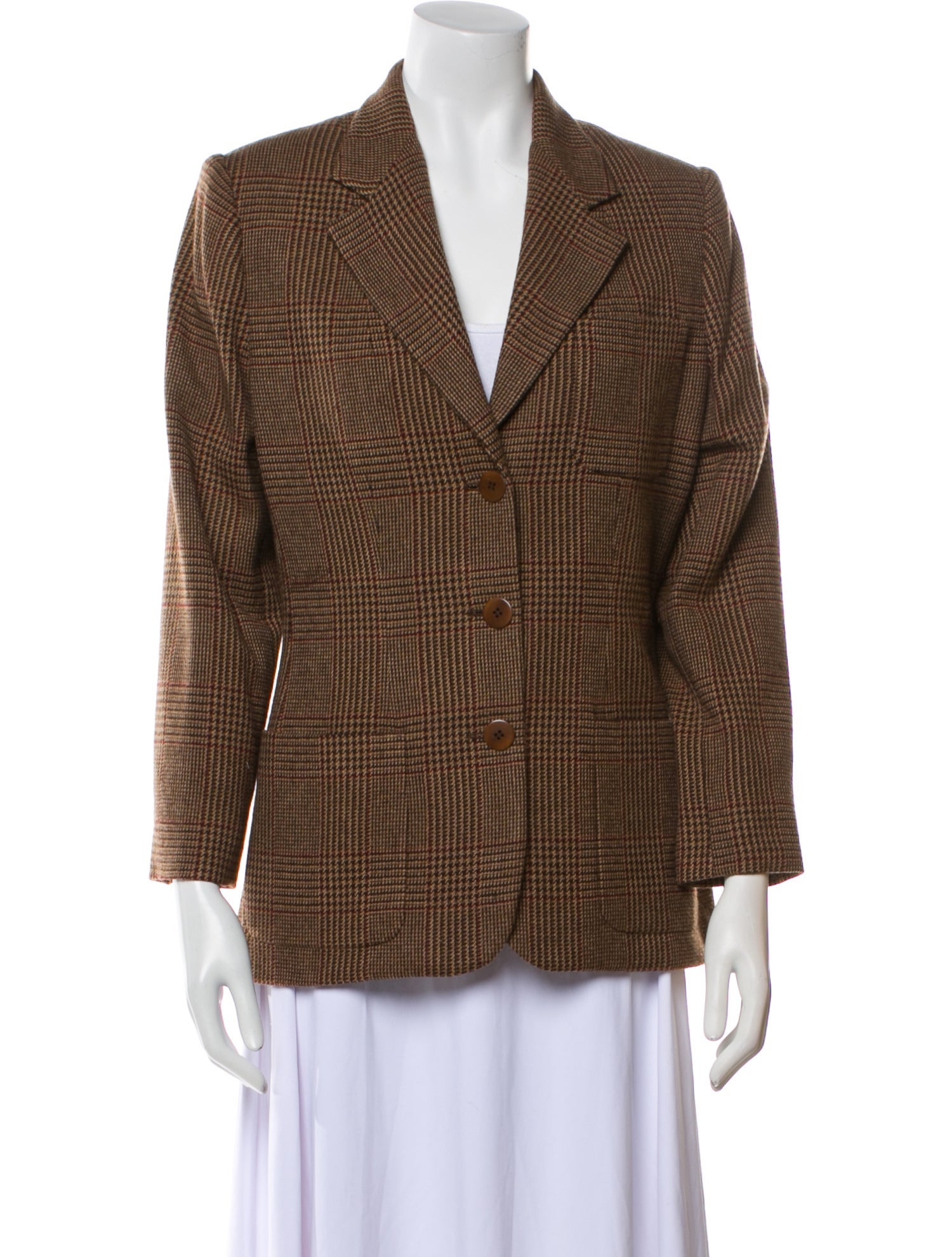 Ralph Lauren Collection Cashmere Houndstooth Print Blazer