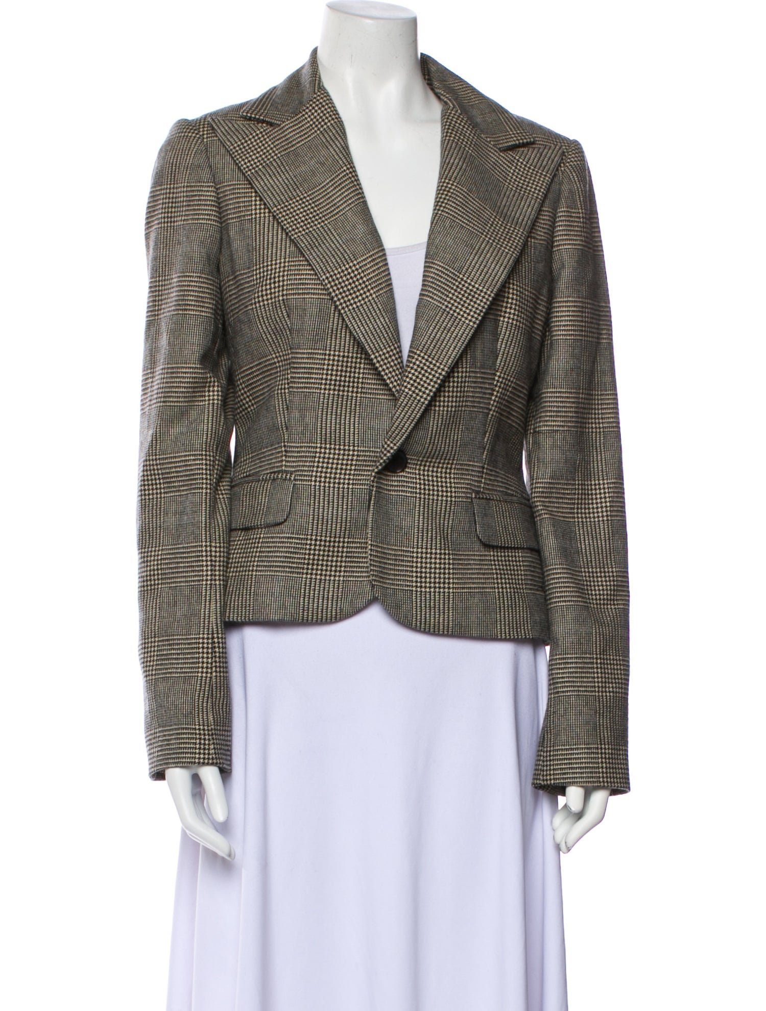 Ralph Lauren Collection Cashmere Plaid Print Blazer