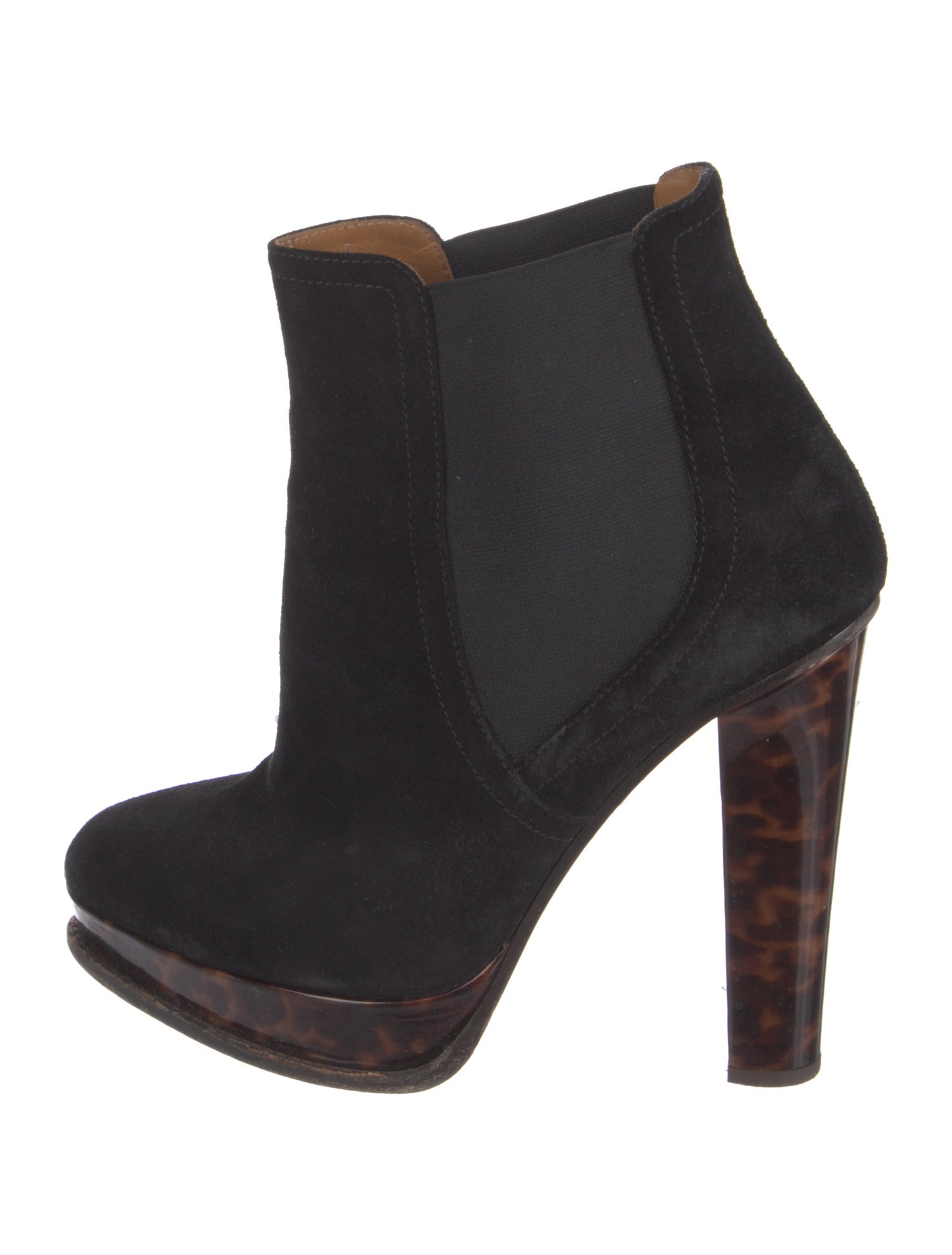 Ralph Lauren Collection Suede Animal Print Chelsea Boots