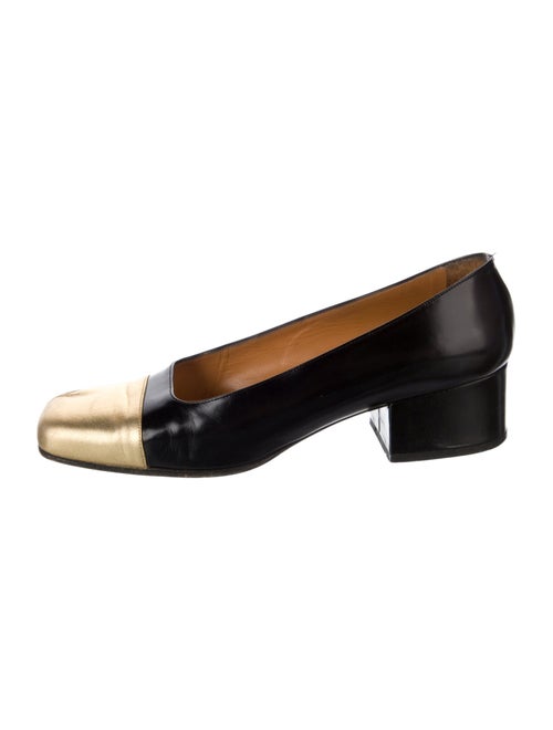 Ralph Lauren Collection Leather Colorblock Pattern Pumps
