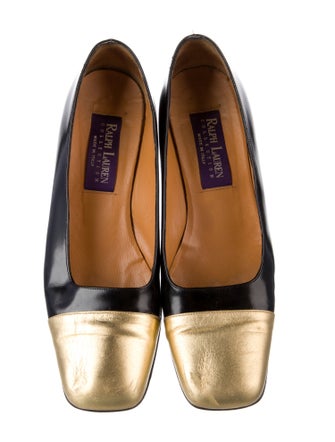 Ralph Lauren Collection Leather Colorblock Pattern Pumps