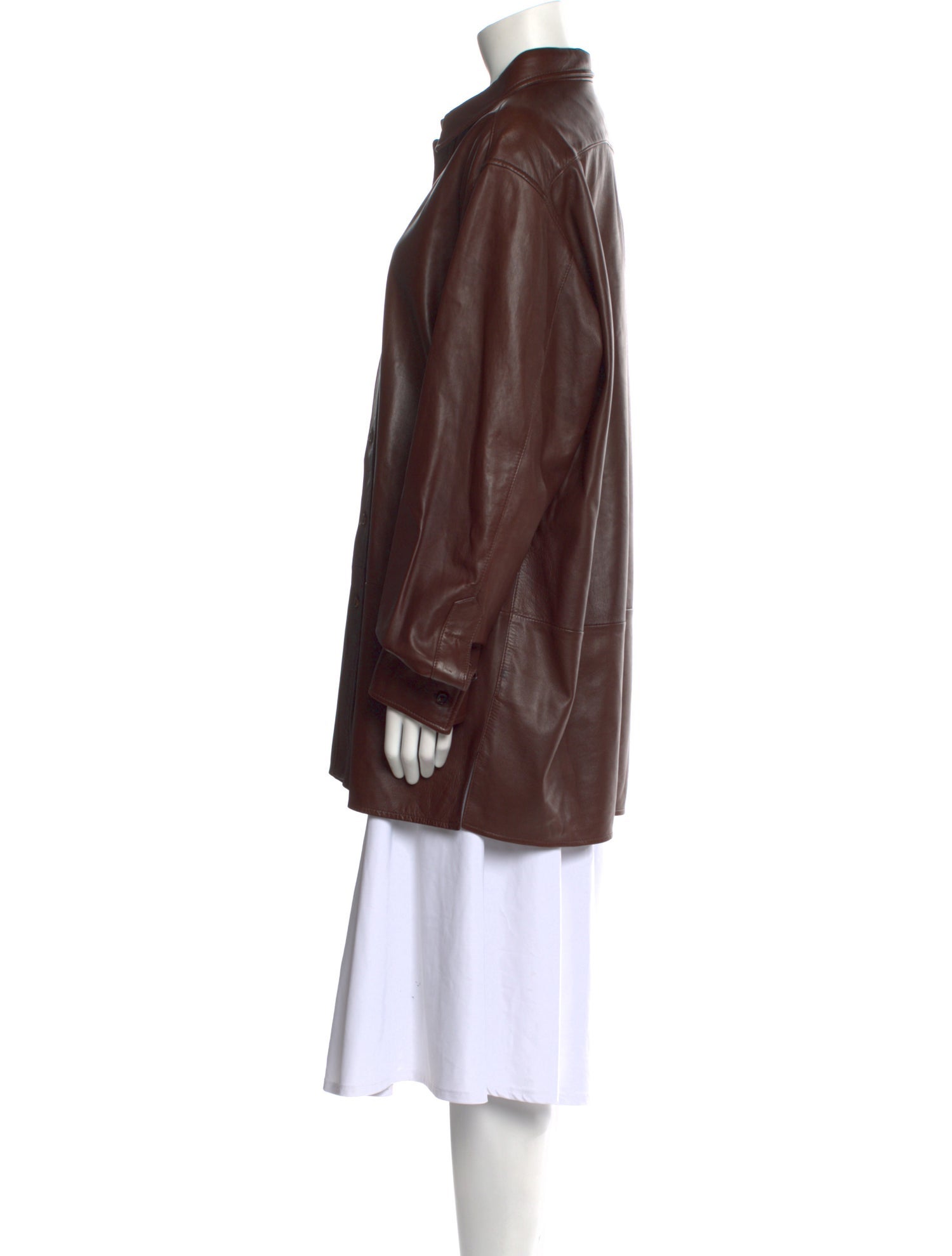 Ralph Lauren Collection Leather Long Sleeve Tunic