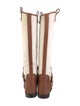 Ralph Lauren Collection Leather Colorblock Pattern Riding Boots
