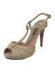 Ralph Lauren Collection Suede Cutout Accent T-Strap Sandals