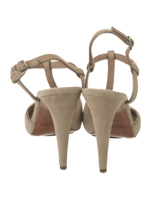 Ralph Lauren Collection Suede Cutout Accent T-Strap Sandals