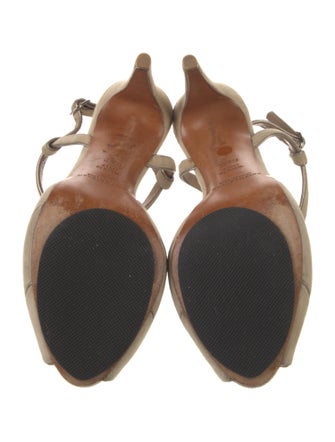 Ralph Lauren Collection Suede Cutout Accent T-Strap Sandals