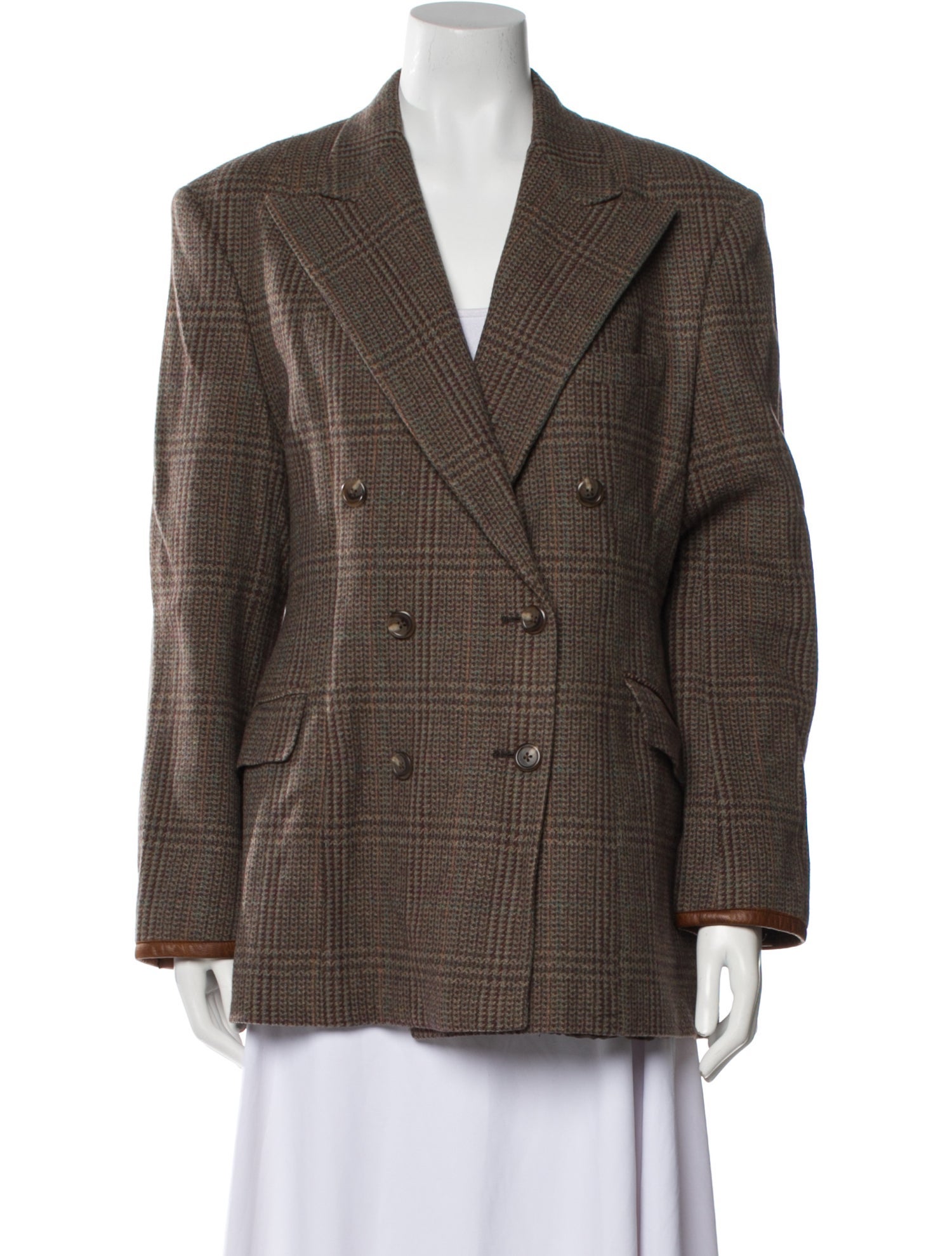 Ralph Lauren Collection Wool Plaid Print Blazer