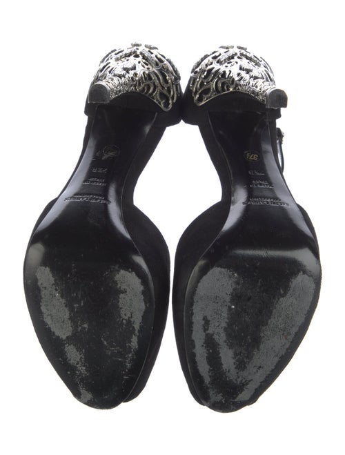 Ralph Lauren Collection Suede Crystal Embellishments T-Strap Pumps