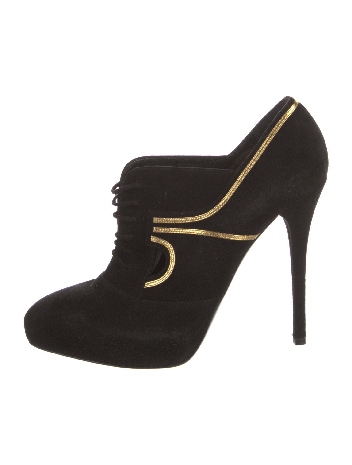 Ralph Lauren Collection Suede Striped Lace-Up Boots