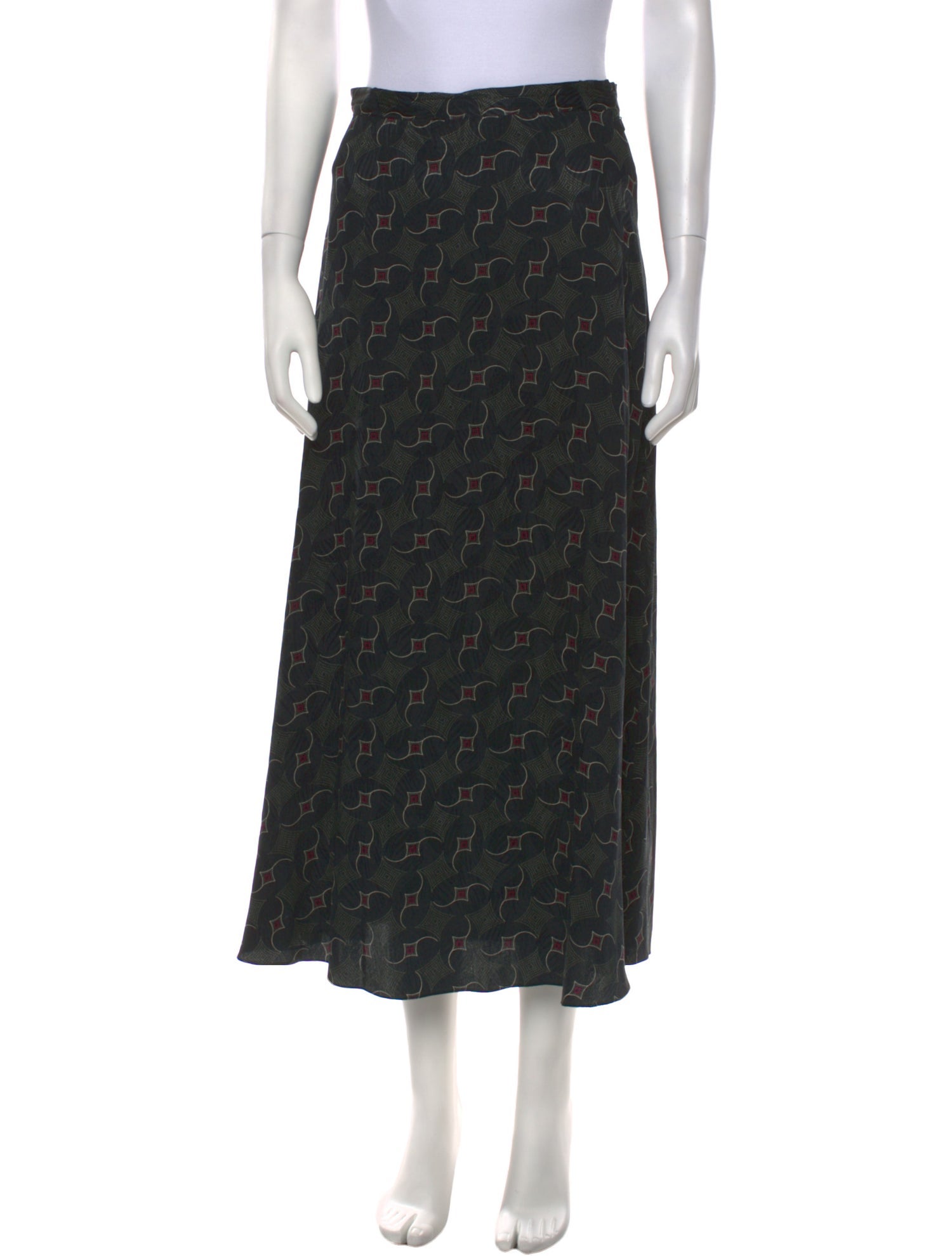 Ralph Lauren Collection Silk Midi Length Skirt