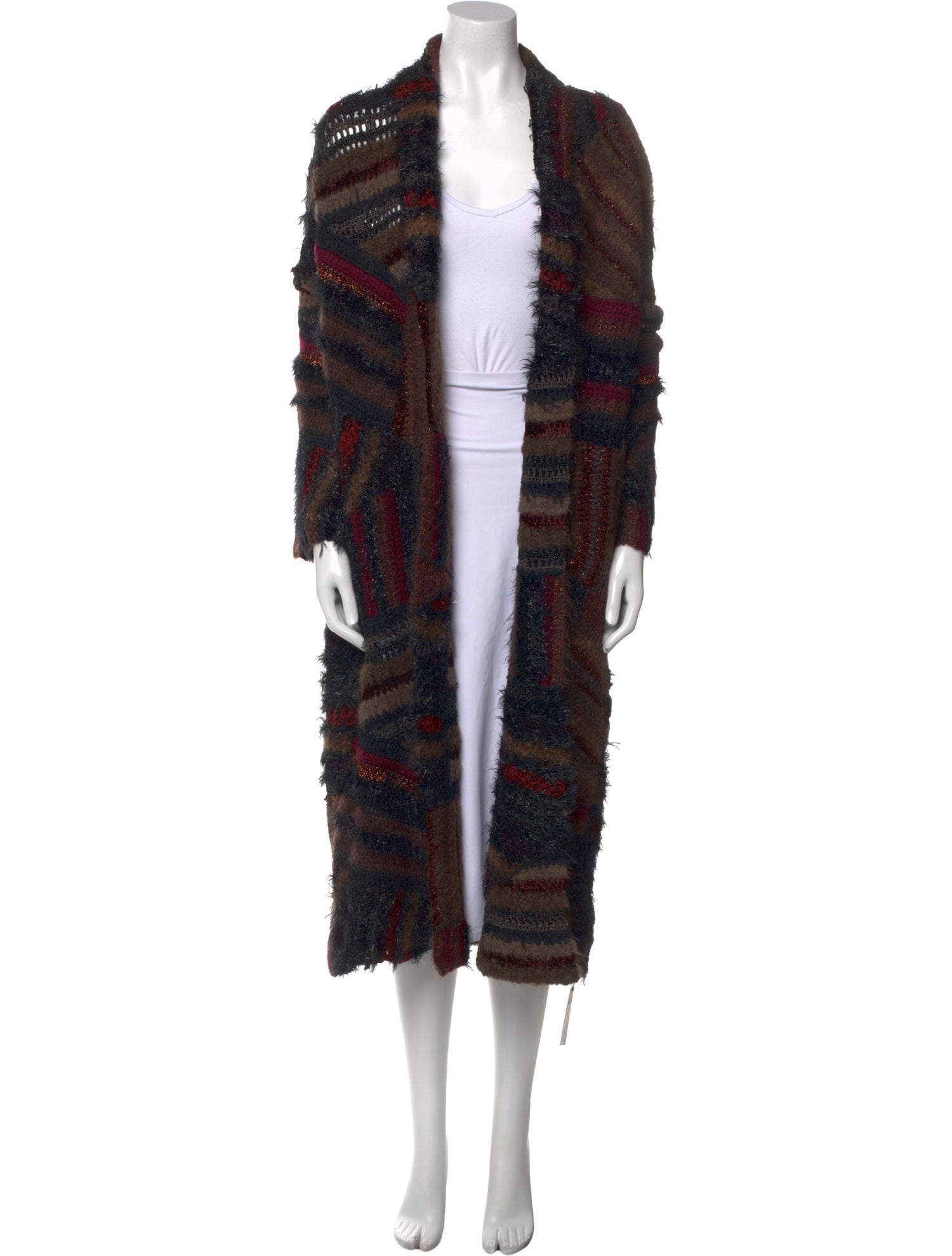 Ralph Lauren Collection Striped Open Front Sweater