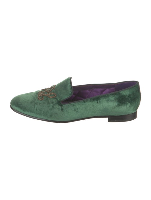 Ralph Lauren Collection Velvet Embroidered Accent Loafers