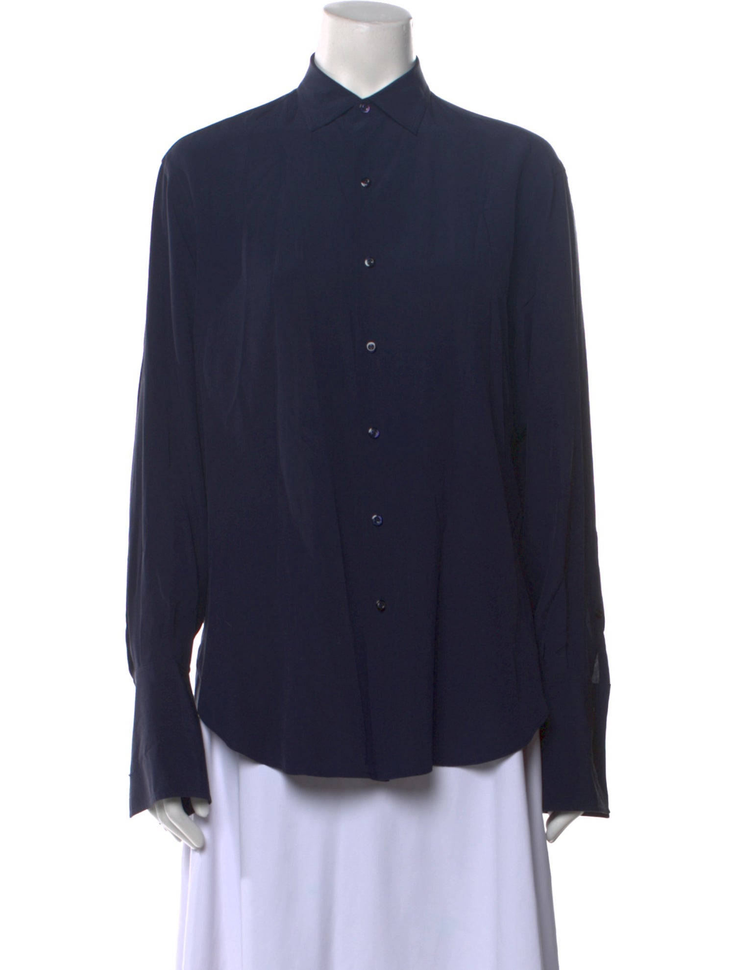 Ralph Lauren Collection Silk Long Sleeve Button-Up Top w/ Tags