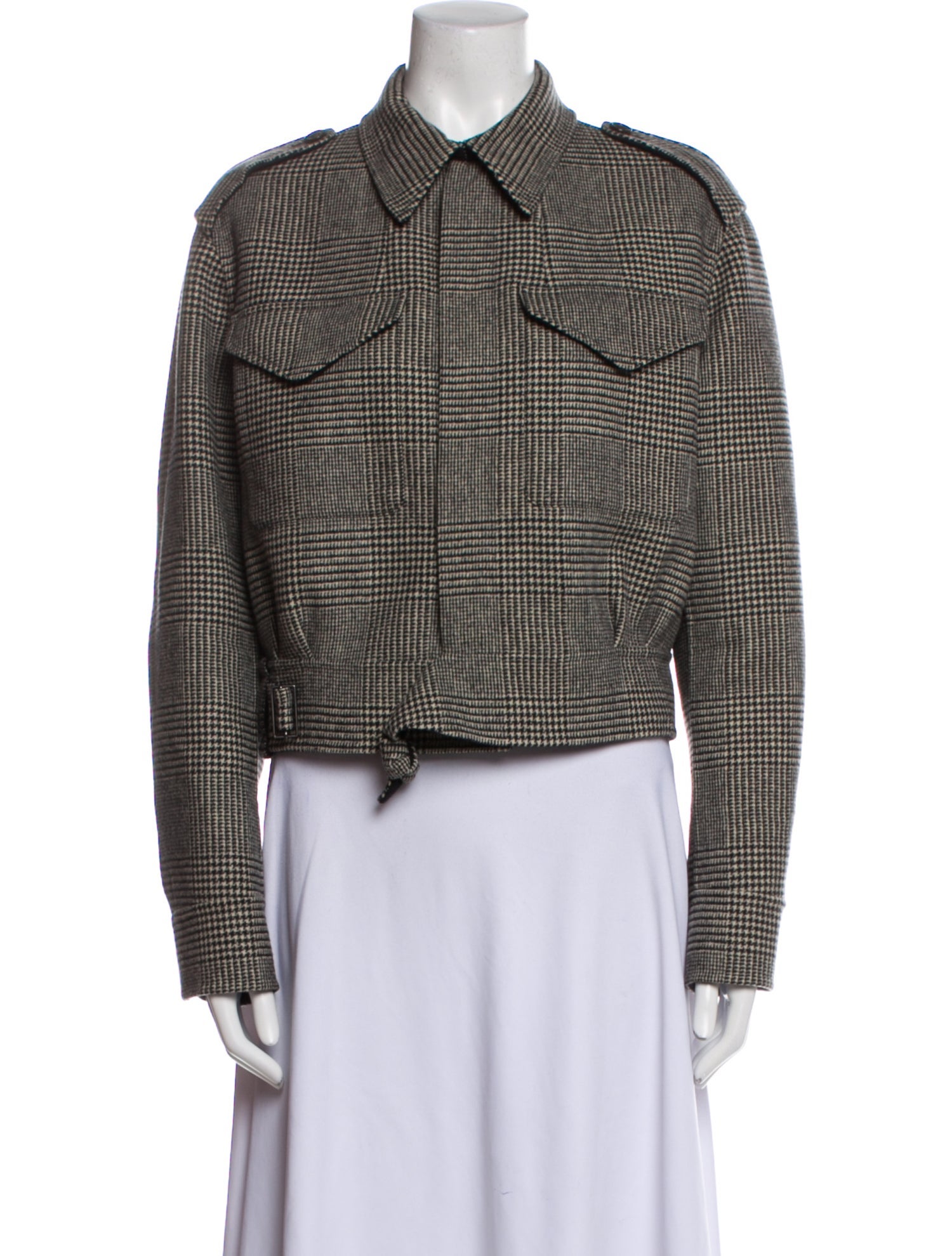 Ralph Lauren Collection Linen Plaid Print Blazer