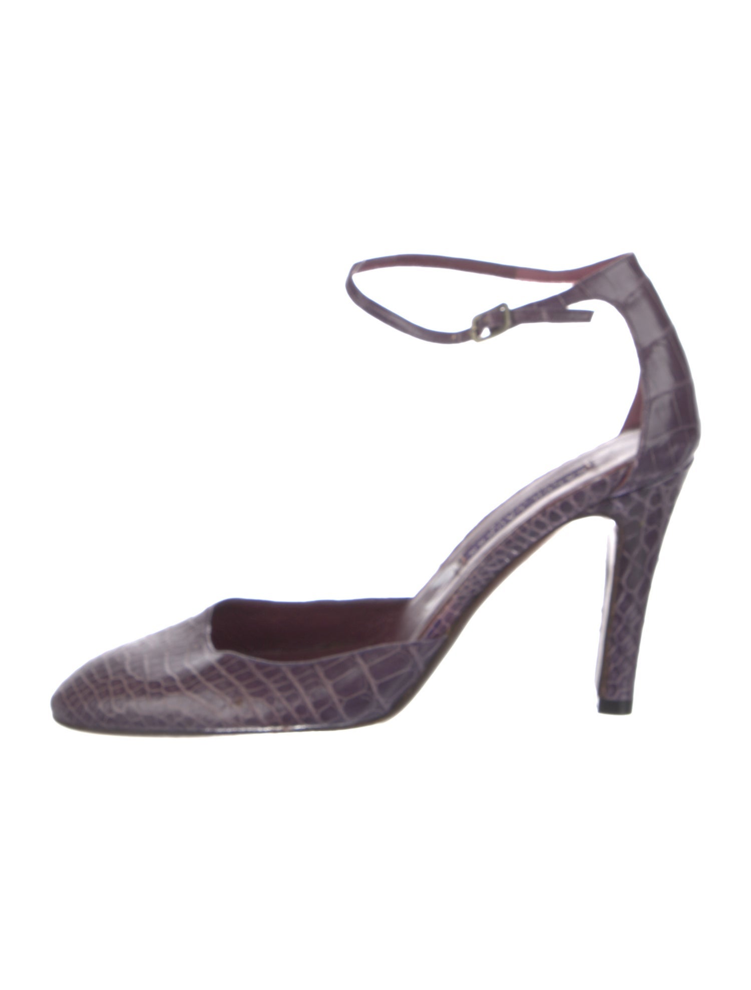 Ralph Lauren Collection Embossed Leather D'Orsay Pumps