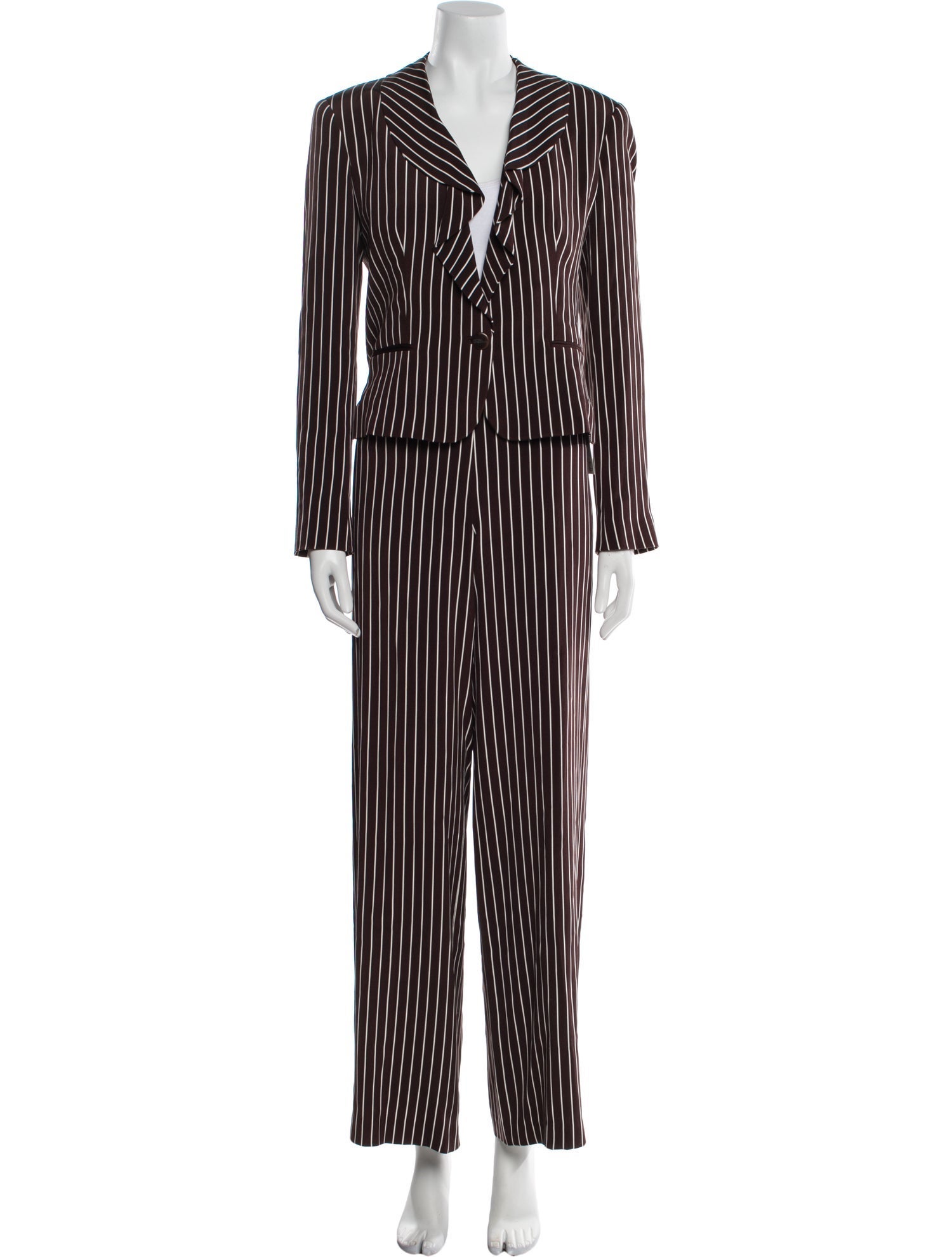 Ralph Lauren Collection Silk Striped Pant Set