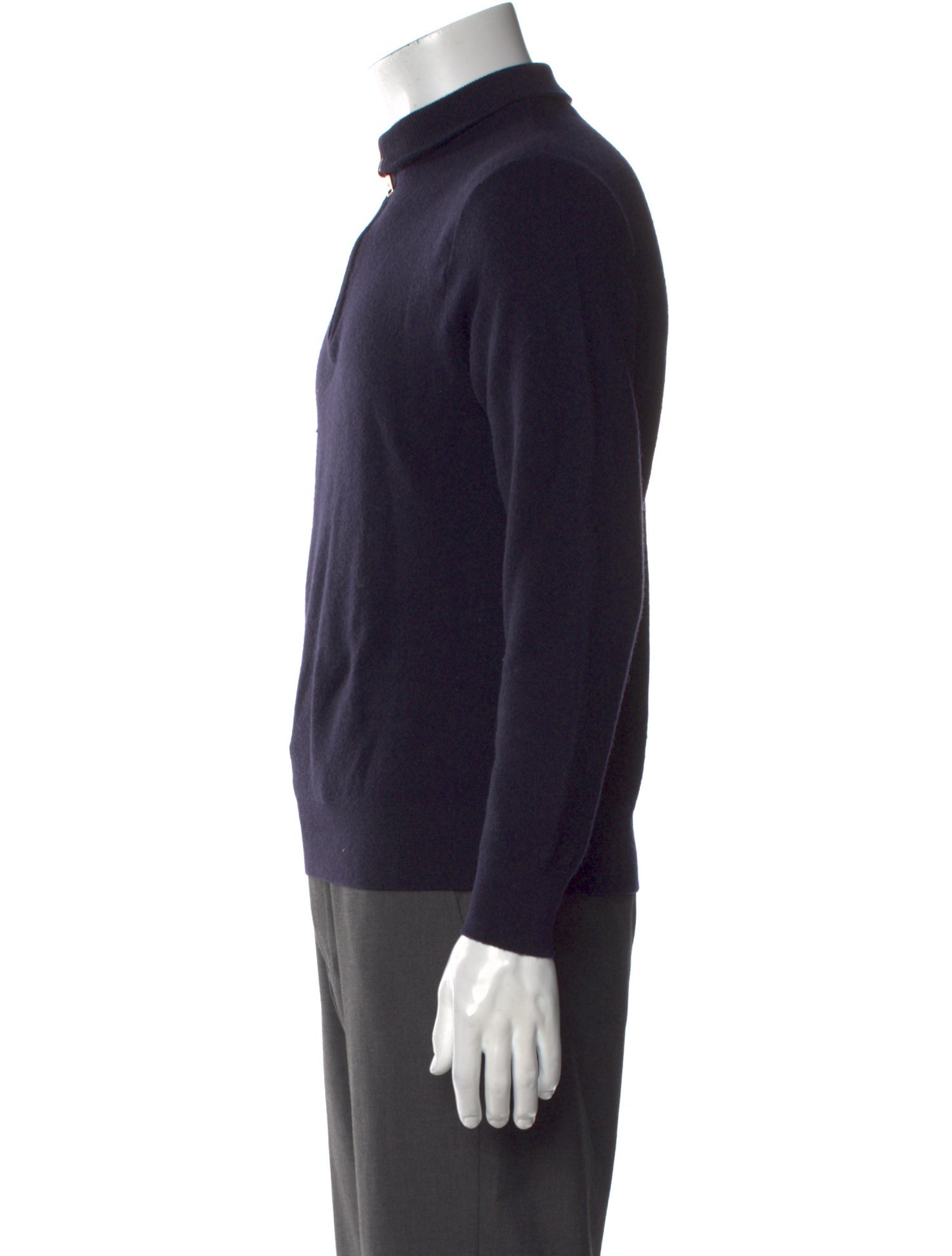 Ralph Lauren Purple Label Merino Wool Mock Neck Polo Sweater