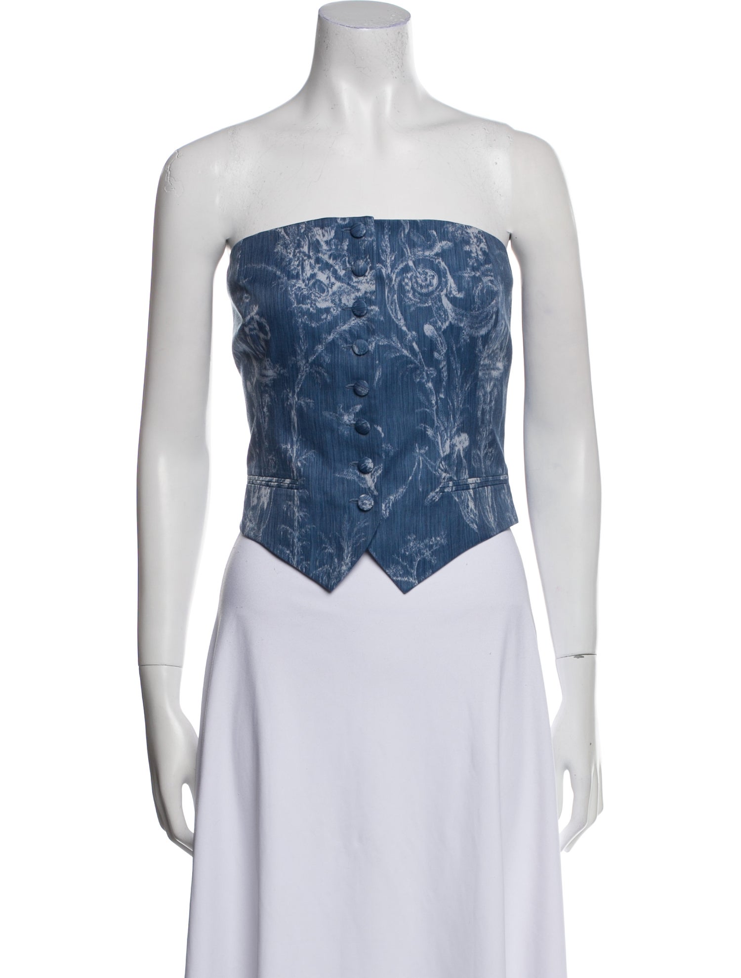 Ralph Lauren Collection Printed Strapless Crop Top w/ Tags