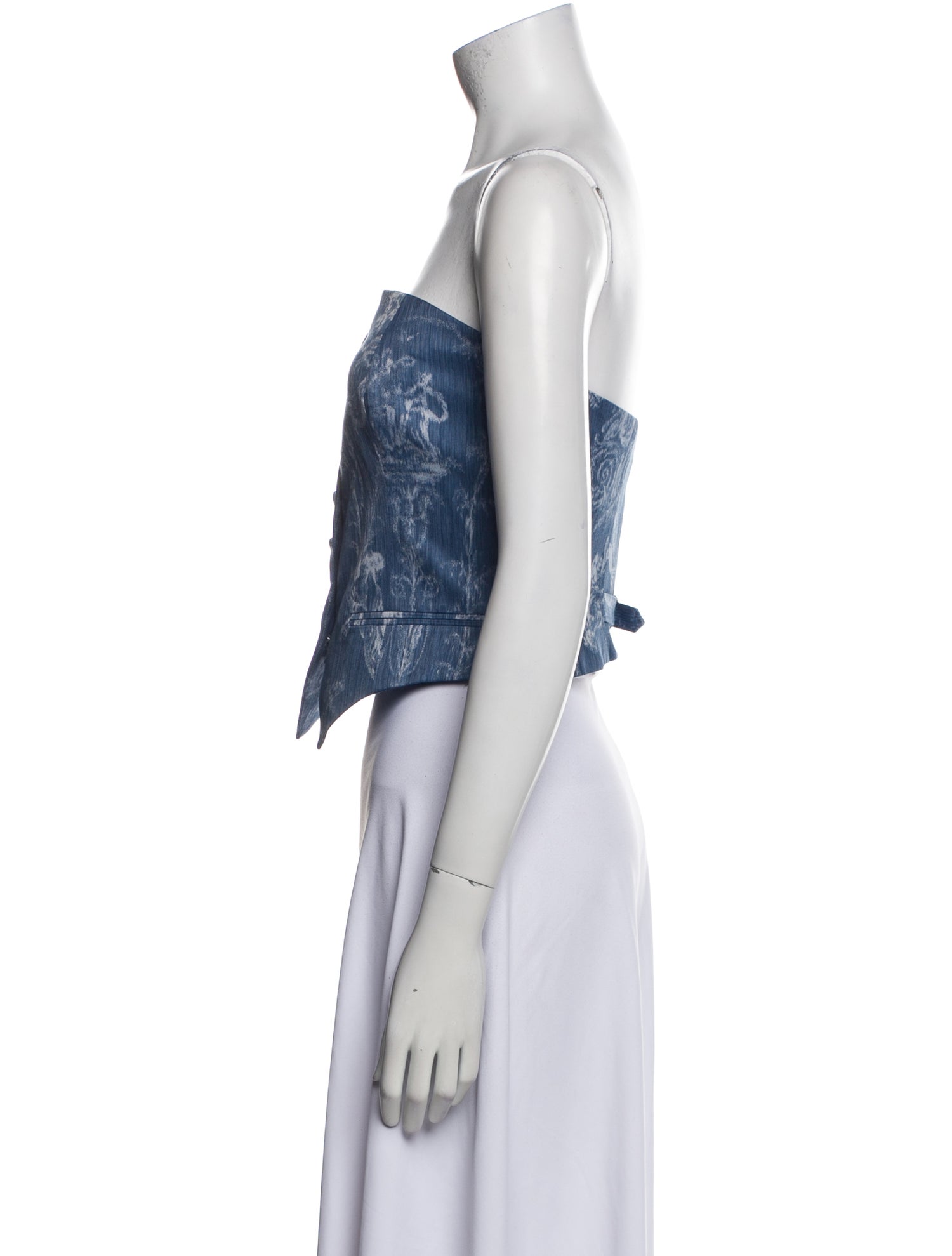 Ralph Lauren Collection Printed Strapless Crop Top w/ Tags