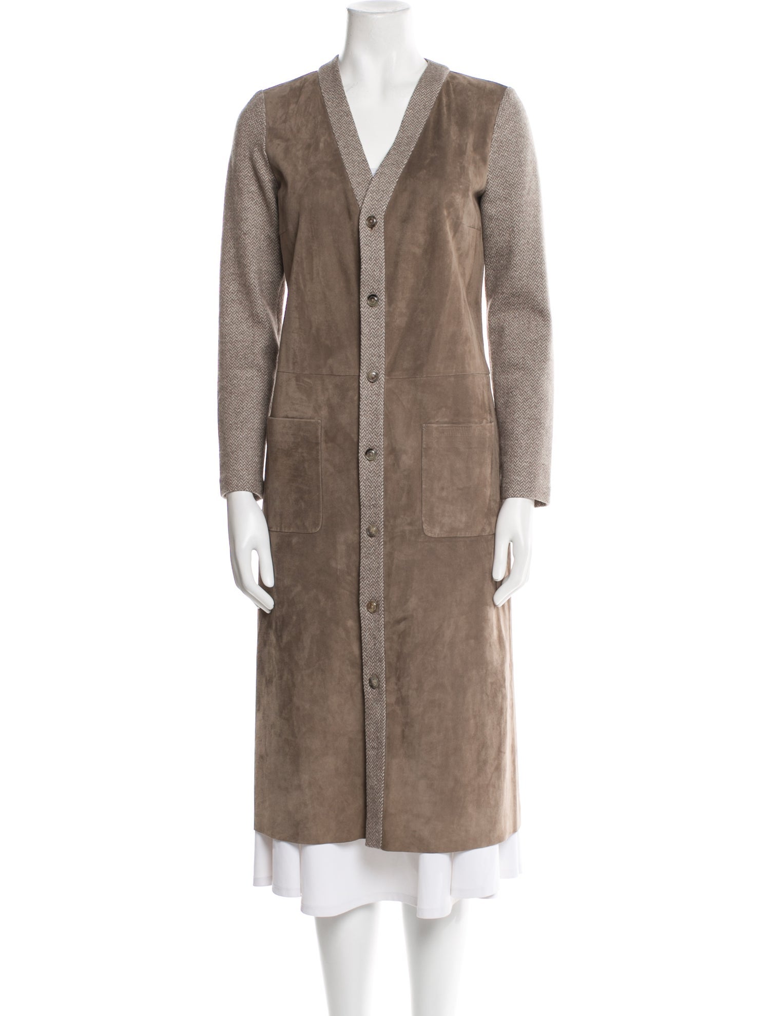 Ralph Lauren Collection Suede Printed Faux Fur Coat