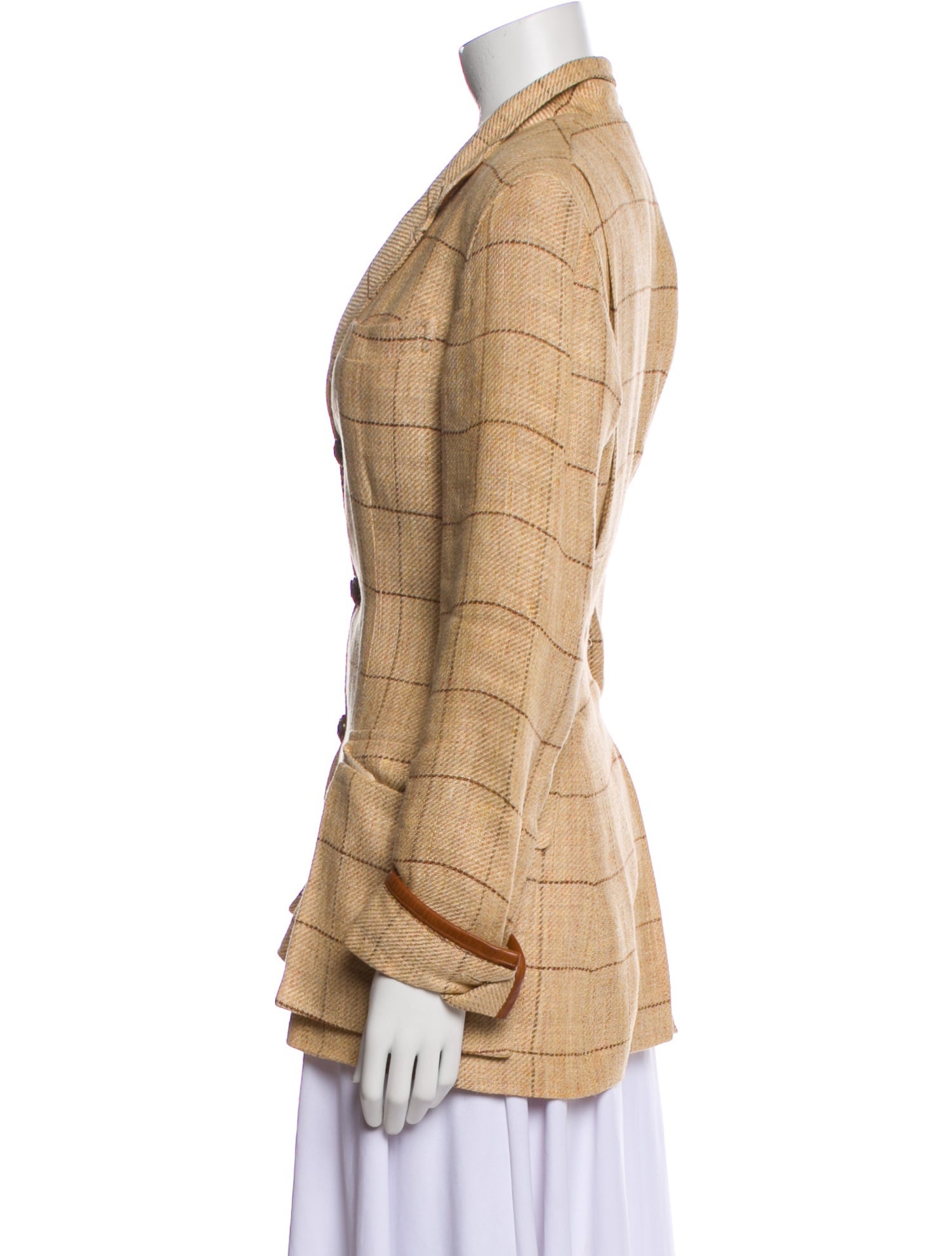 Ralph Lauren Collection Linen Plaid Print Peacoat