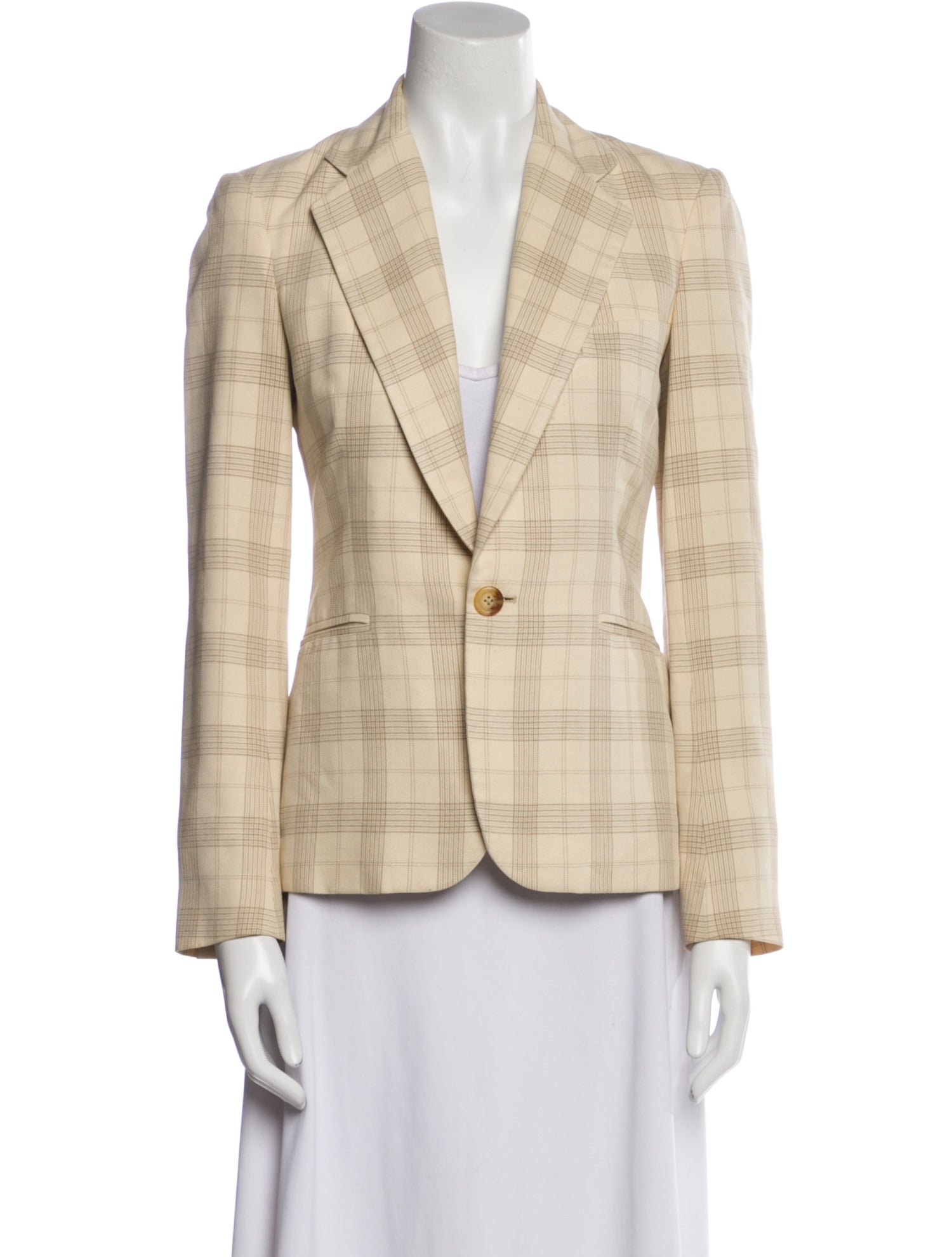 Ralph Lauren Collection Silk Plaid Print Blazer