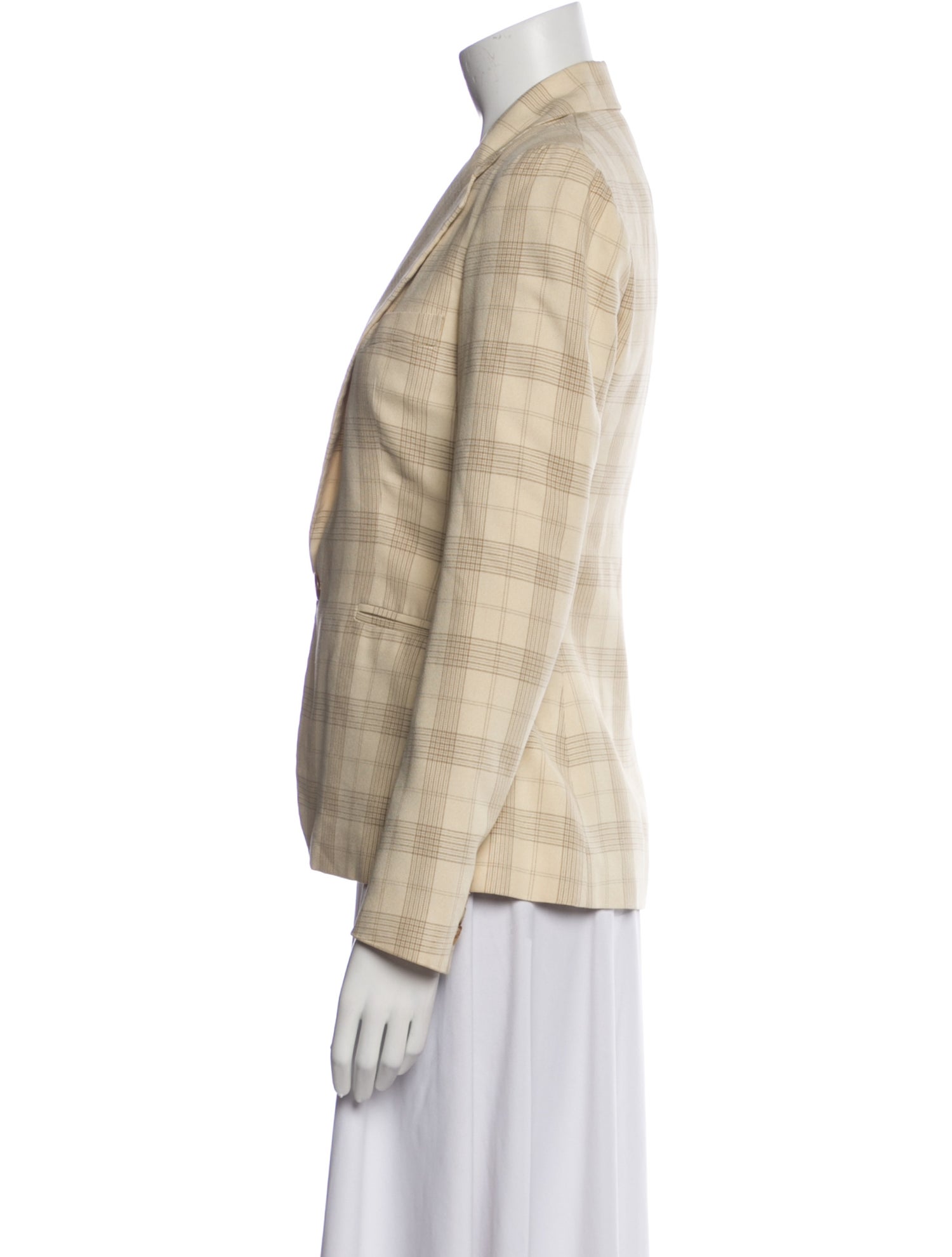 Ralph Lauren Collection Silk Plaid Print Blazer