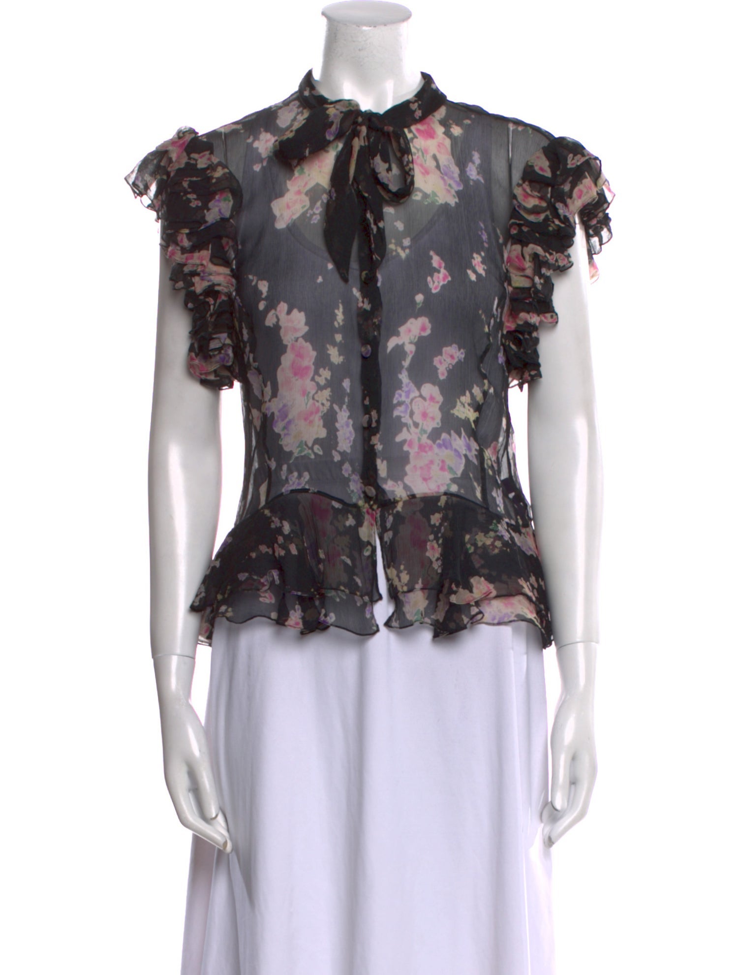 Ralph Lauren Collection Silk Floral Print Blouse