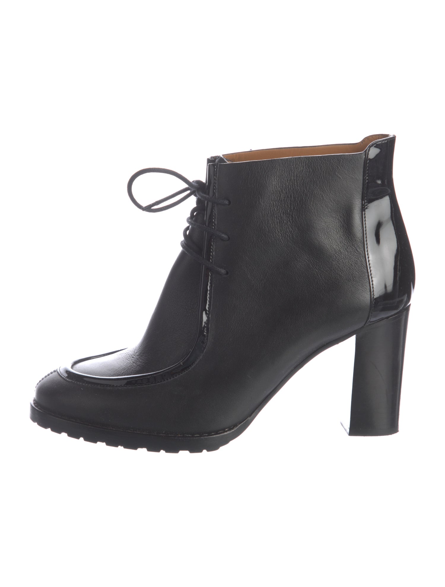 Ralph Lauren Collection Leather Leather Trim Embellishment Lace-Up Boots