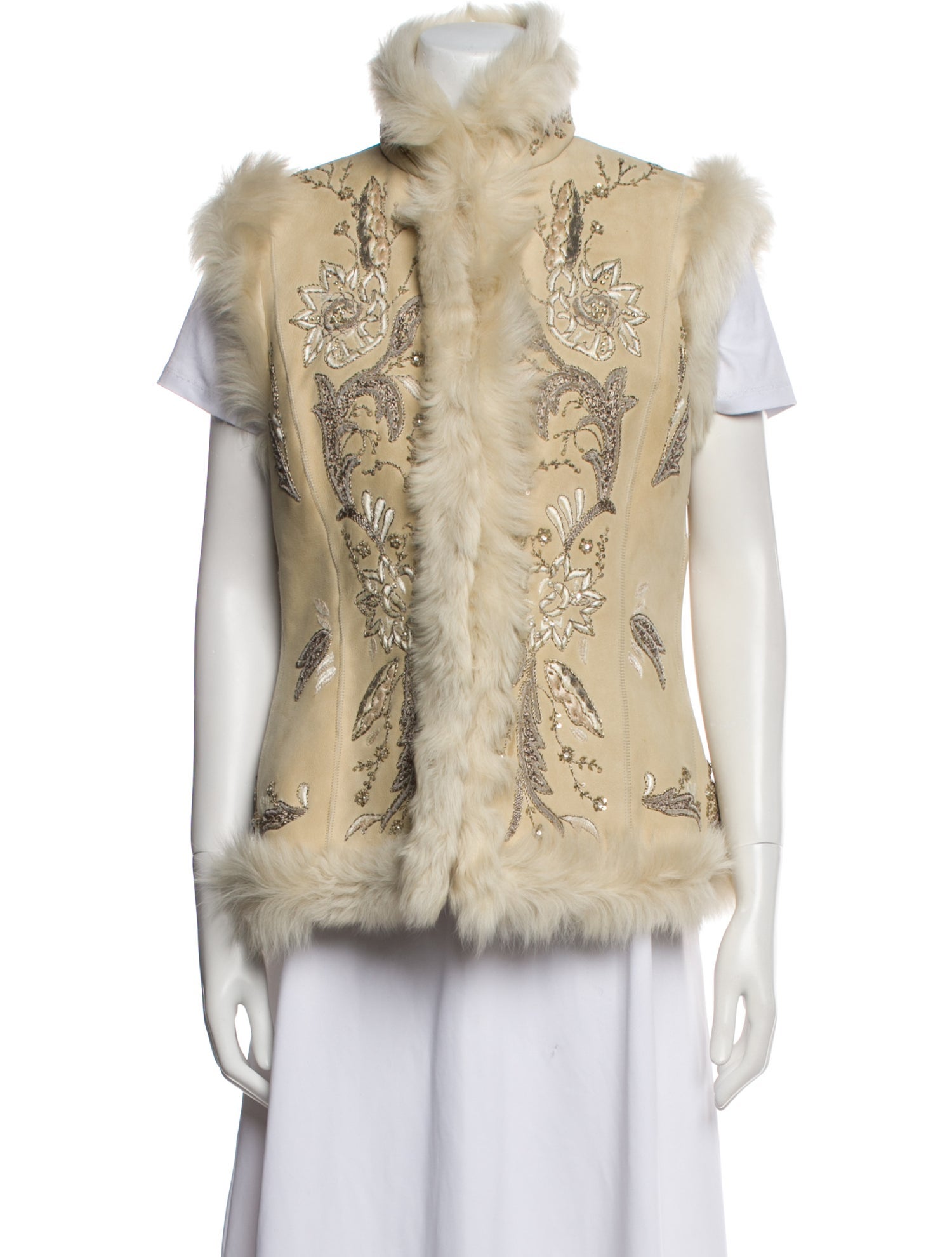 Ralph Lauren Purple Label Shearling Floral Print Fur Jacket