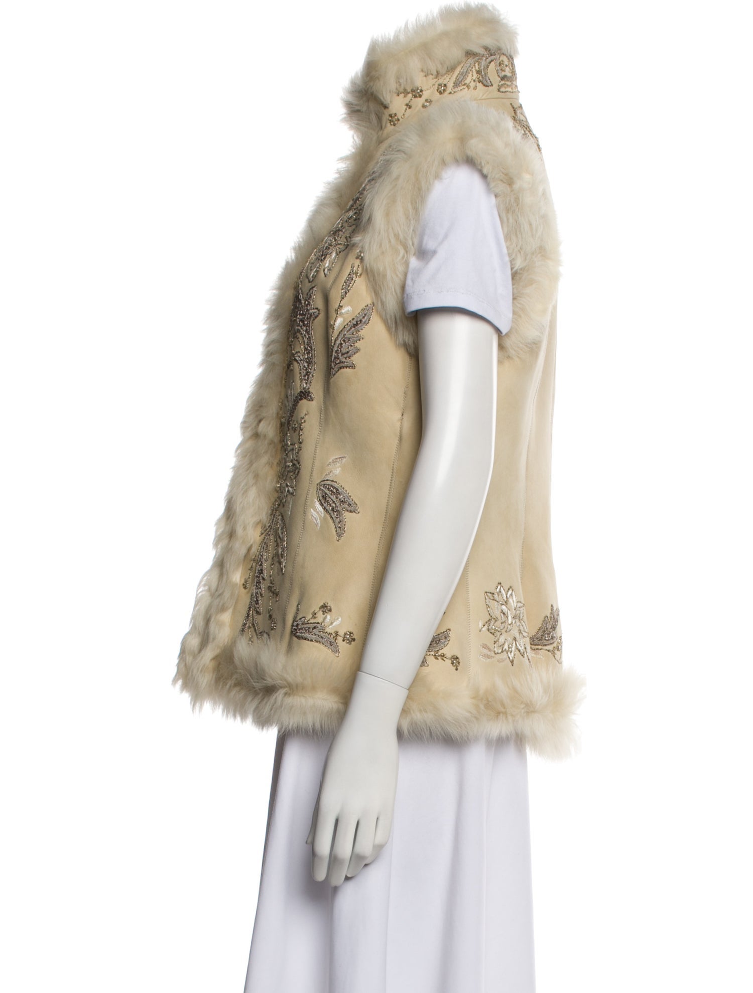 Ralph Lauren Purple Label Shearling Floral Print Fur Jacket