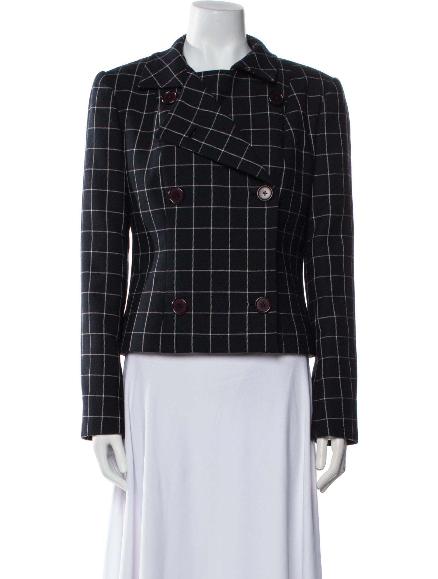 Ralph Lauren Collection Wool Plaid Print Evening Jacket