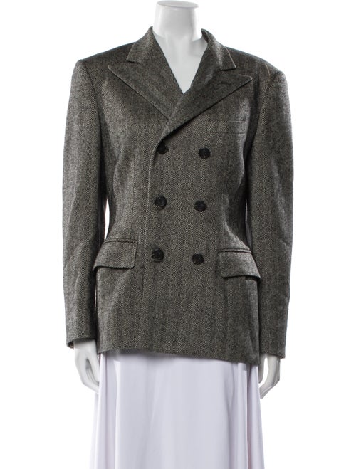 Ralph Lauren Collection Wool Houndstooth Print Blazer