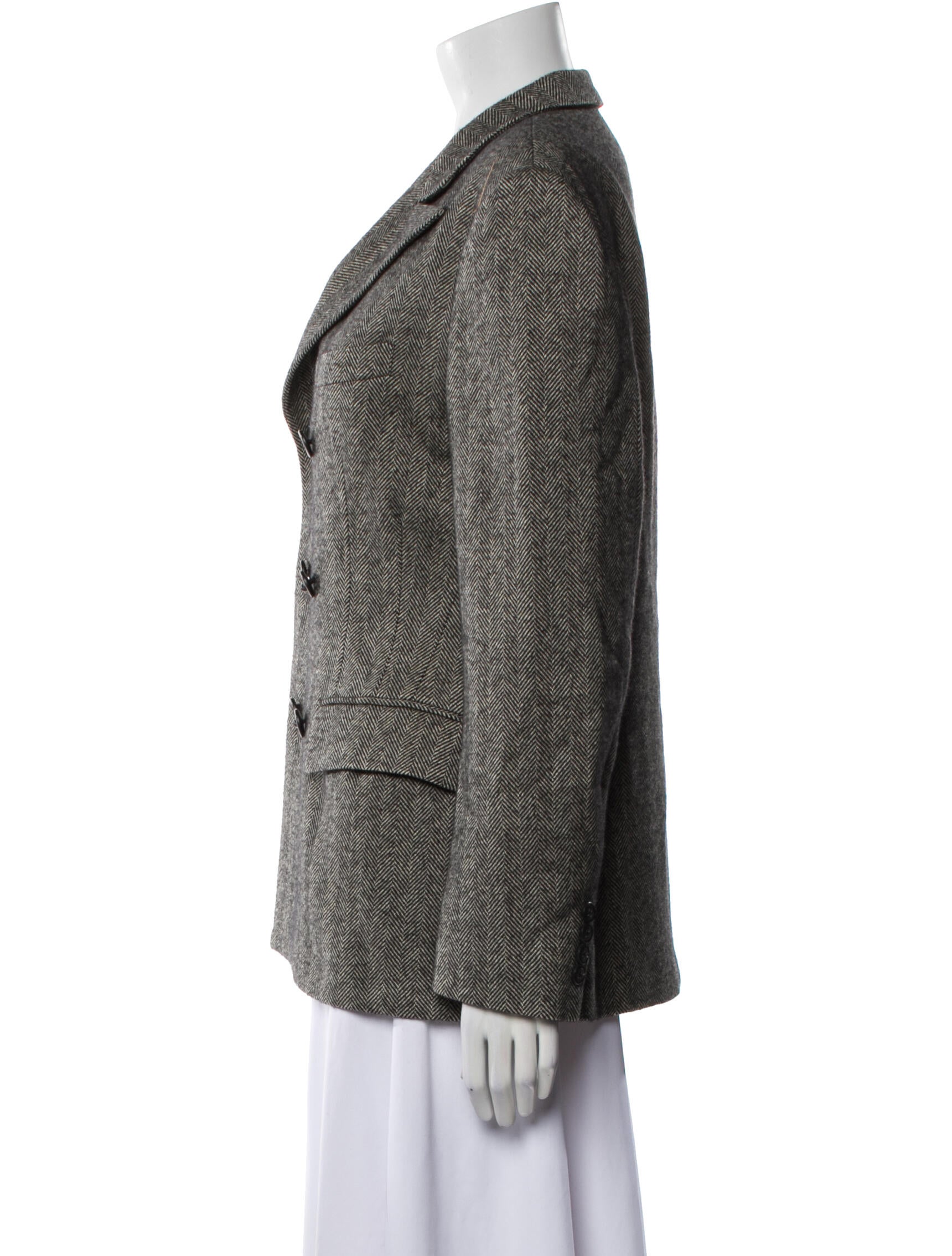 Ralph Lauren Collection Wool Houndstooth Print Blazer