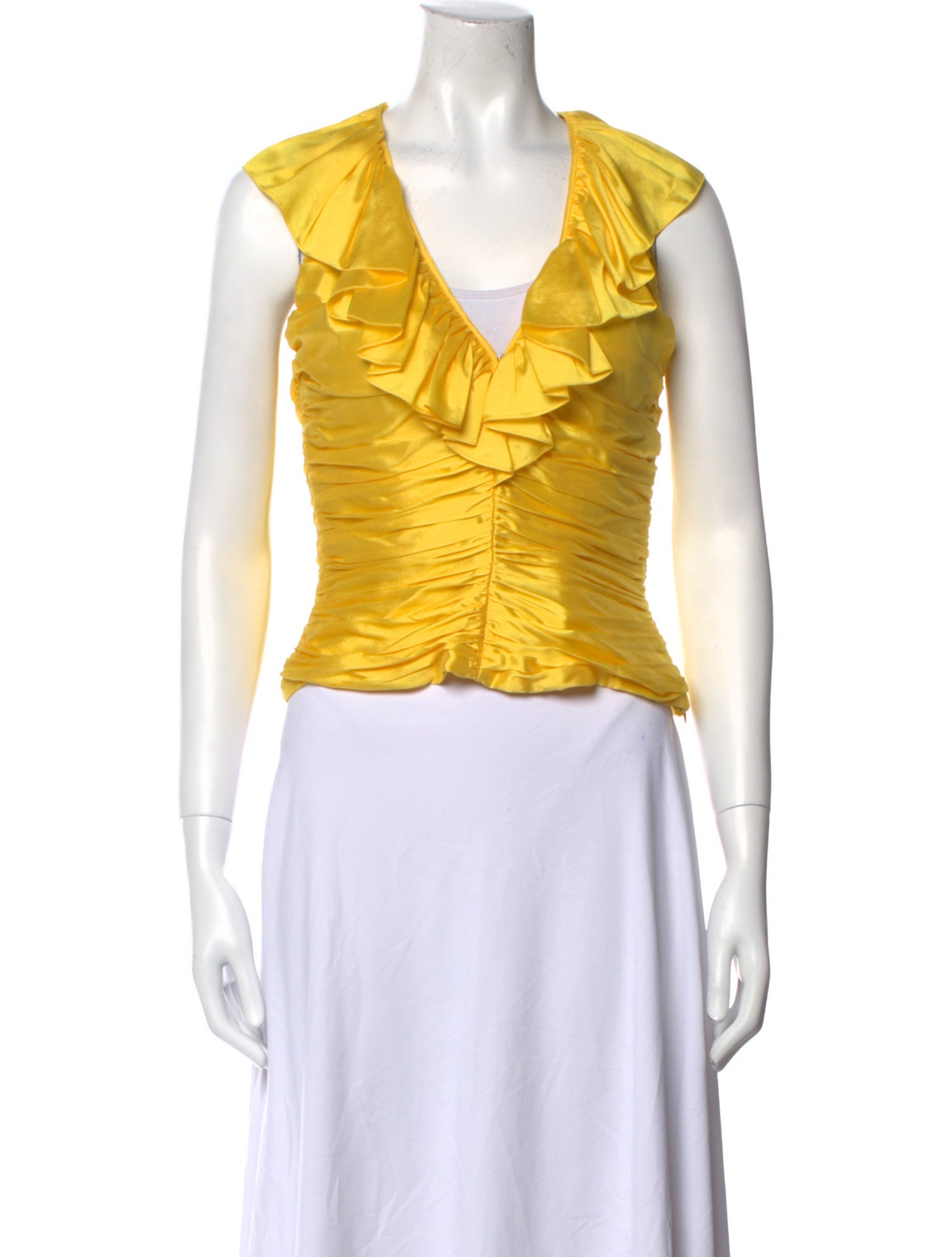 Ralph Lauren Collection Silk V-Neck Crop Top