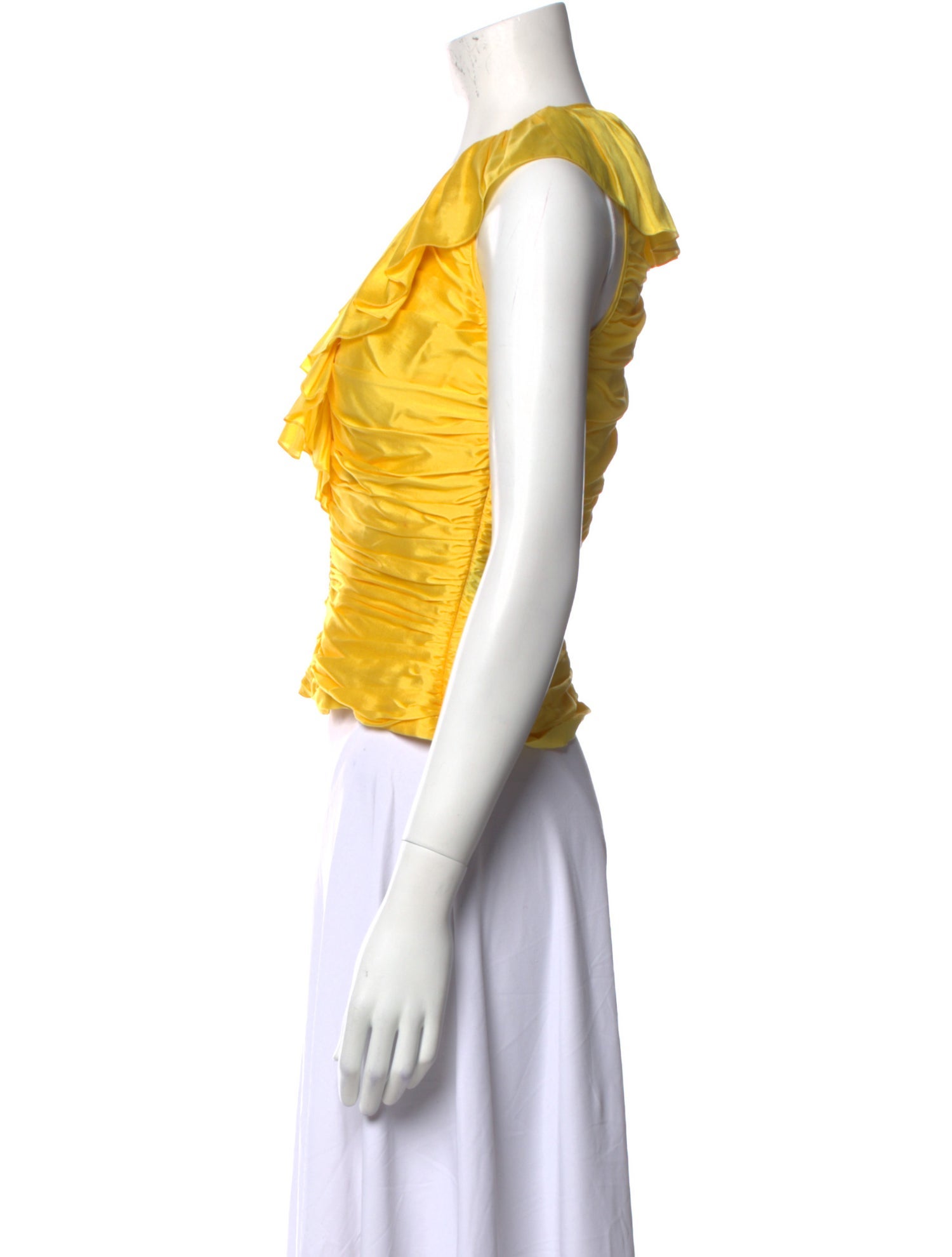 Ralph Lauren Collection Silk V-Neck Crop Top