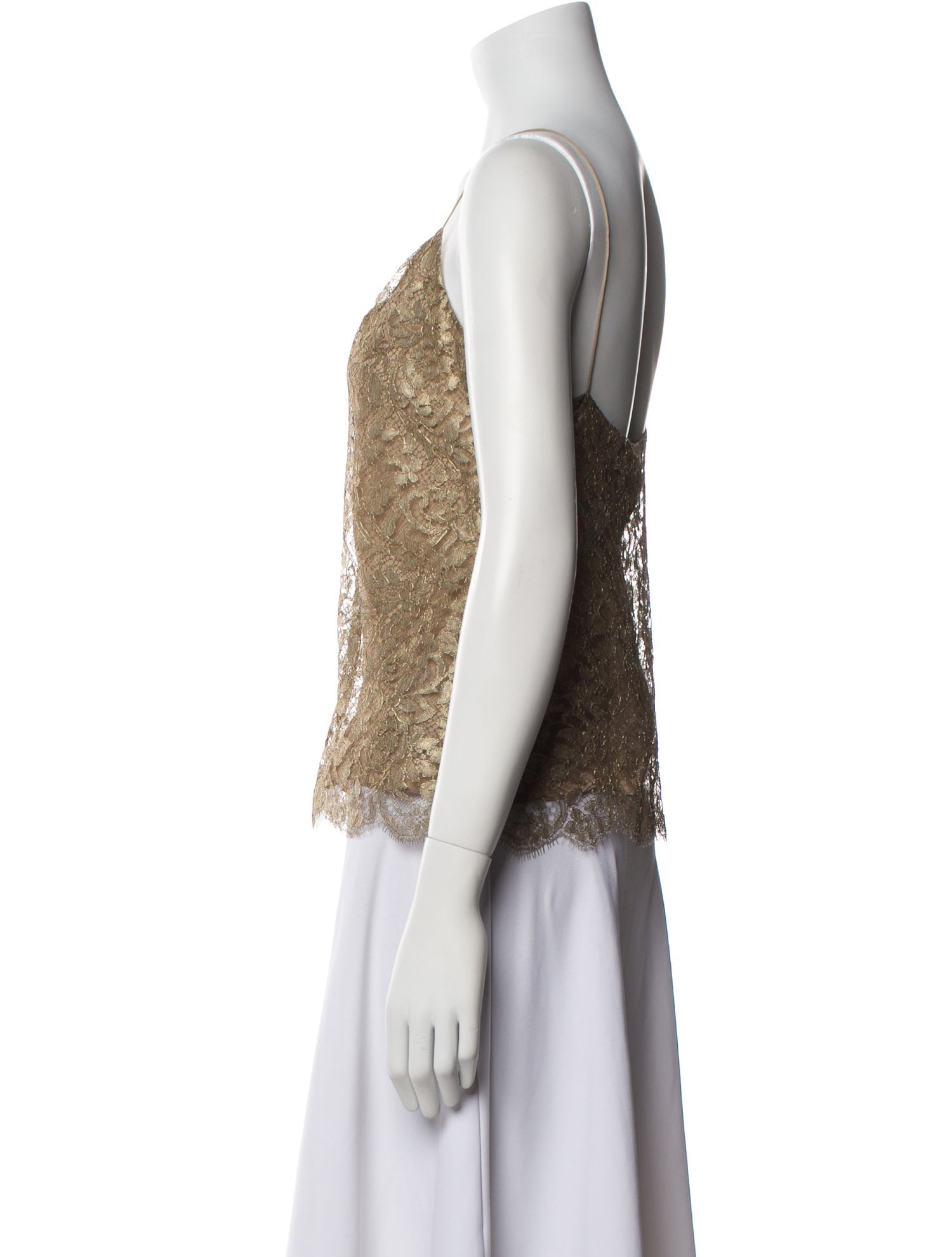 Ralph Lauren Collection Lace Pattern V-Neck Top