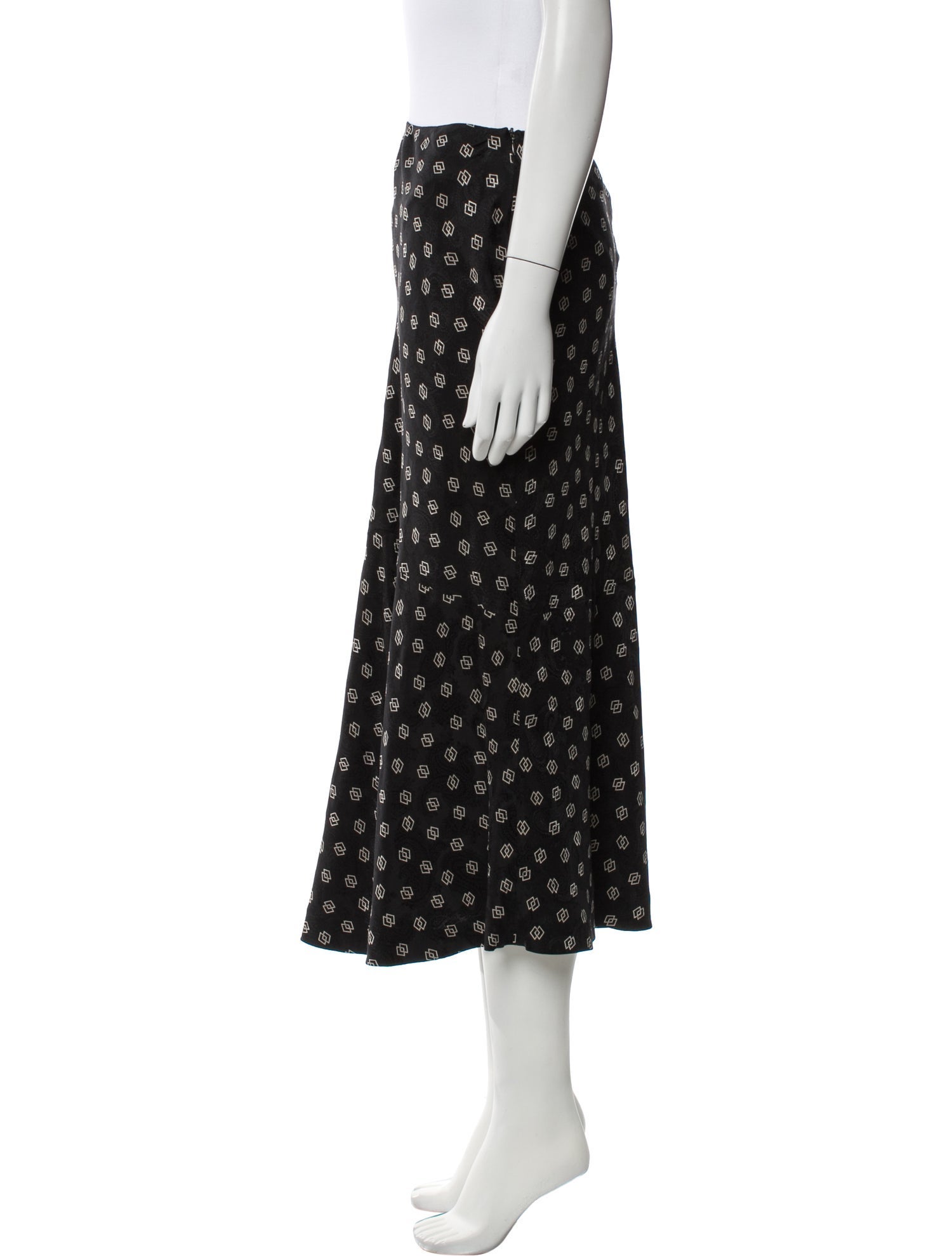 Ralph Lauren Collection Silk Midi Length Skirt