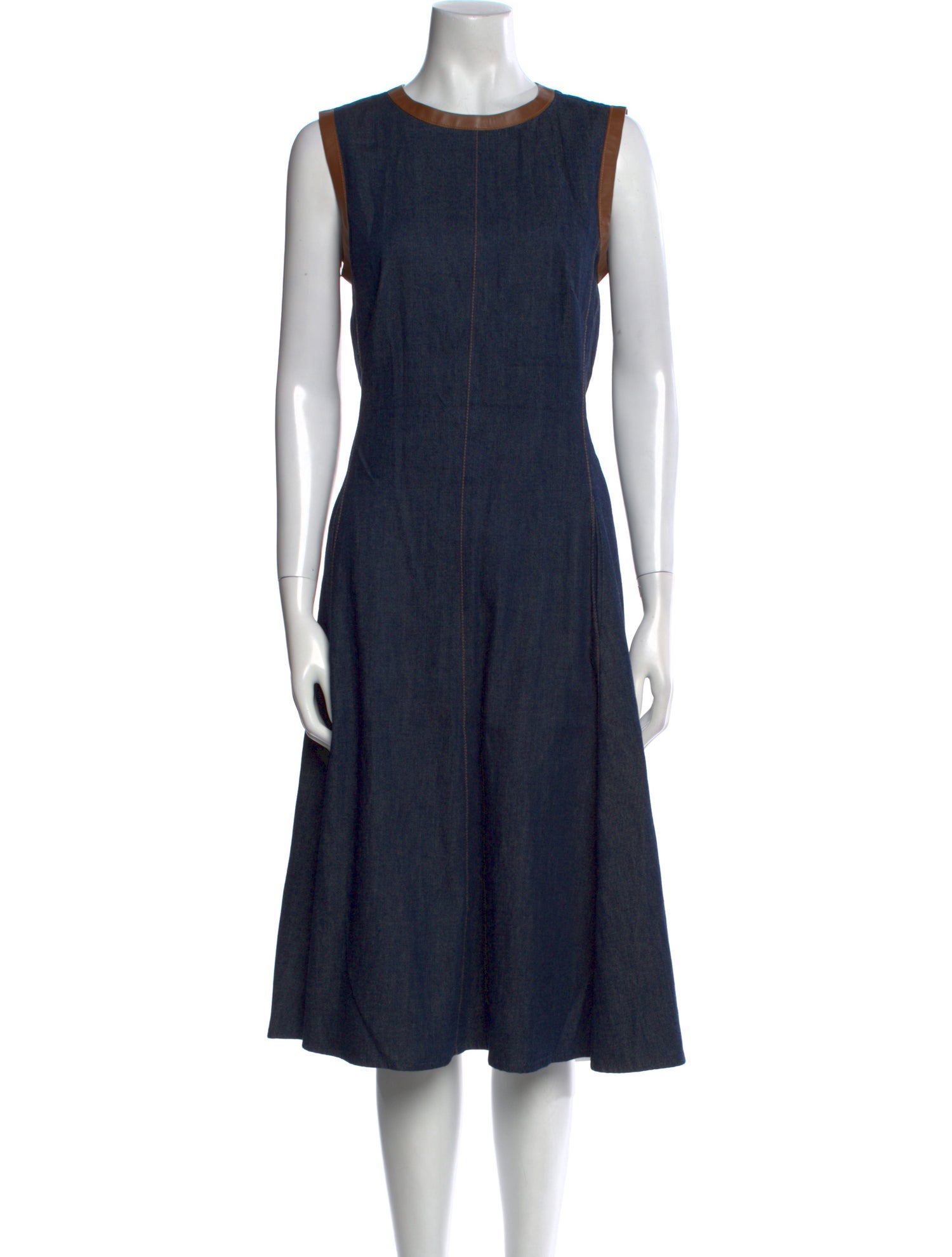Ralph Lauren Collection Crew Neck Midi Length Dress
