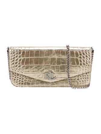 Lauren Ralph Lauren Embossed Leather Shoulder Bag
