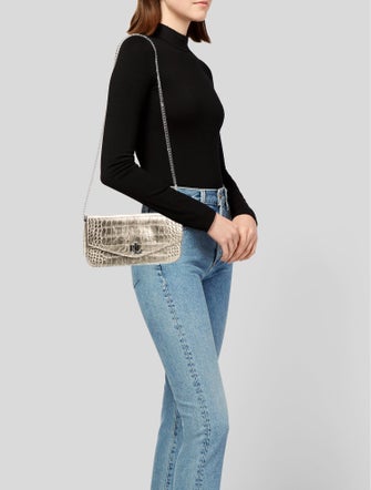 Lauren Ralph Lauren Embossed Leather Shoulder Bag