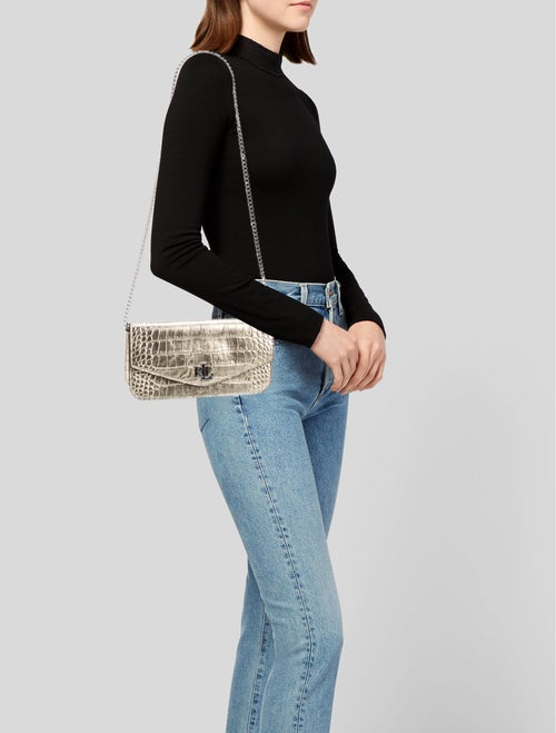 Lauren Ralph Lauren Embossed Leather Shoulder Bag