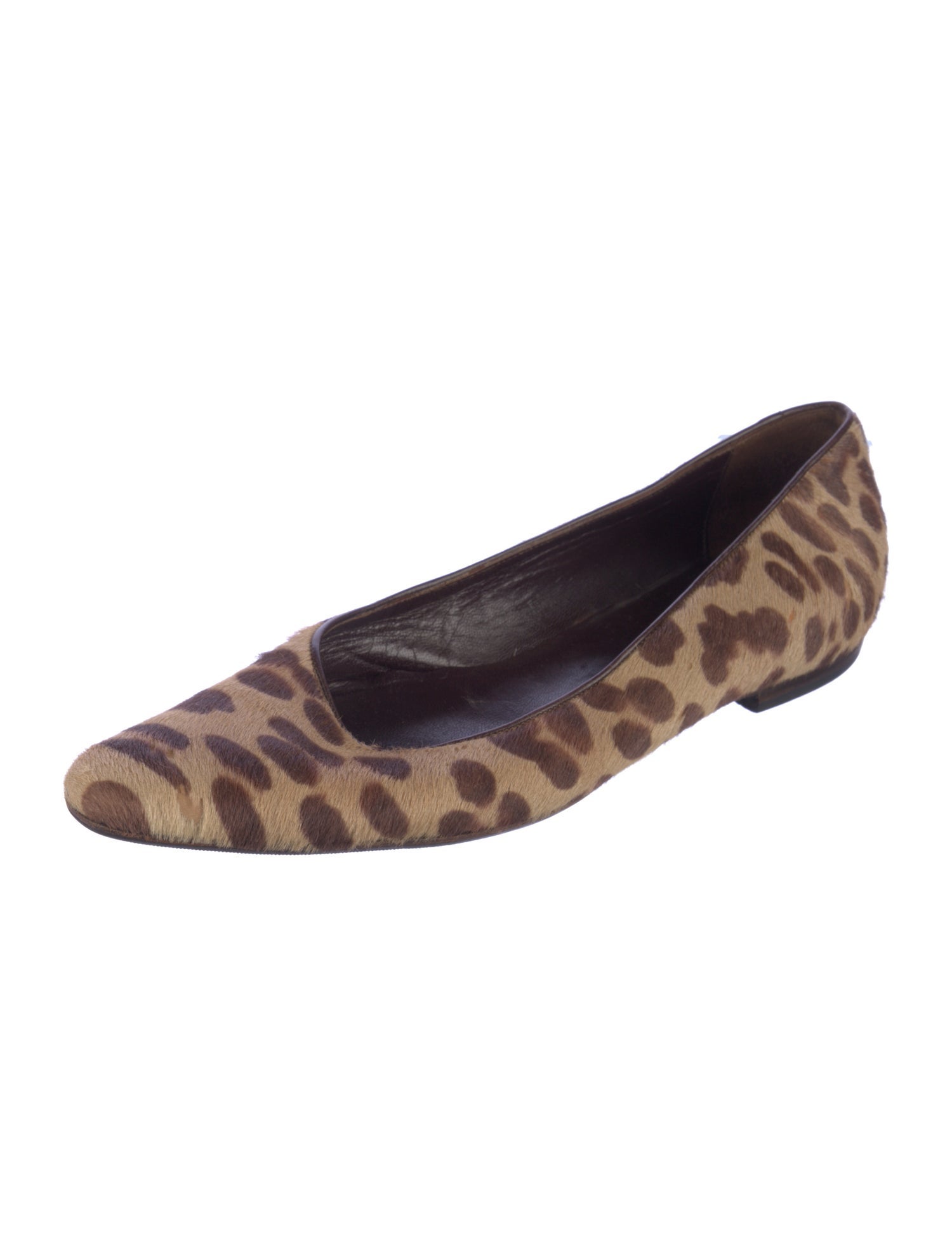 Ralph Lauren Collection Ponyhair Animal Print Flats
