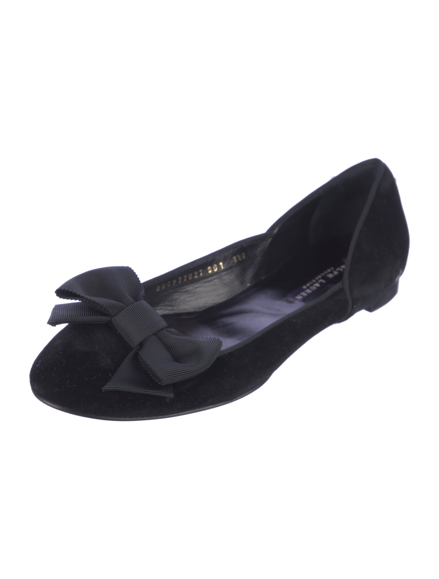 Ralph Lauren Collection Velvet Bow Accents D'Orsay Flats
