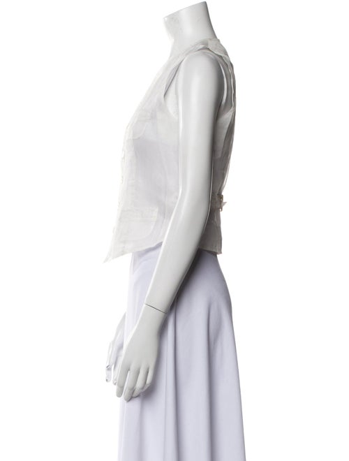 Ralph Lauren Collection Silk V-Neck Crop Top