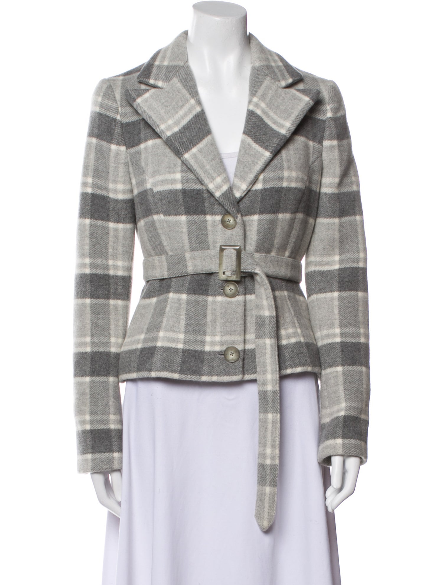 Ralph Lauren Collection Wool Plaid Print Blazer