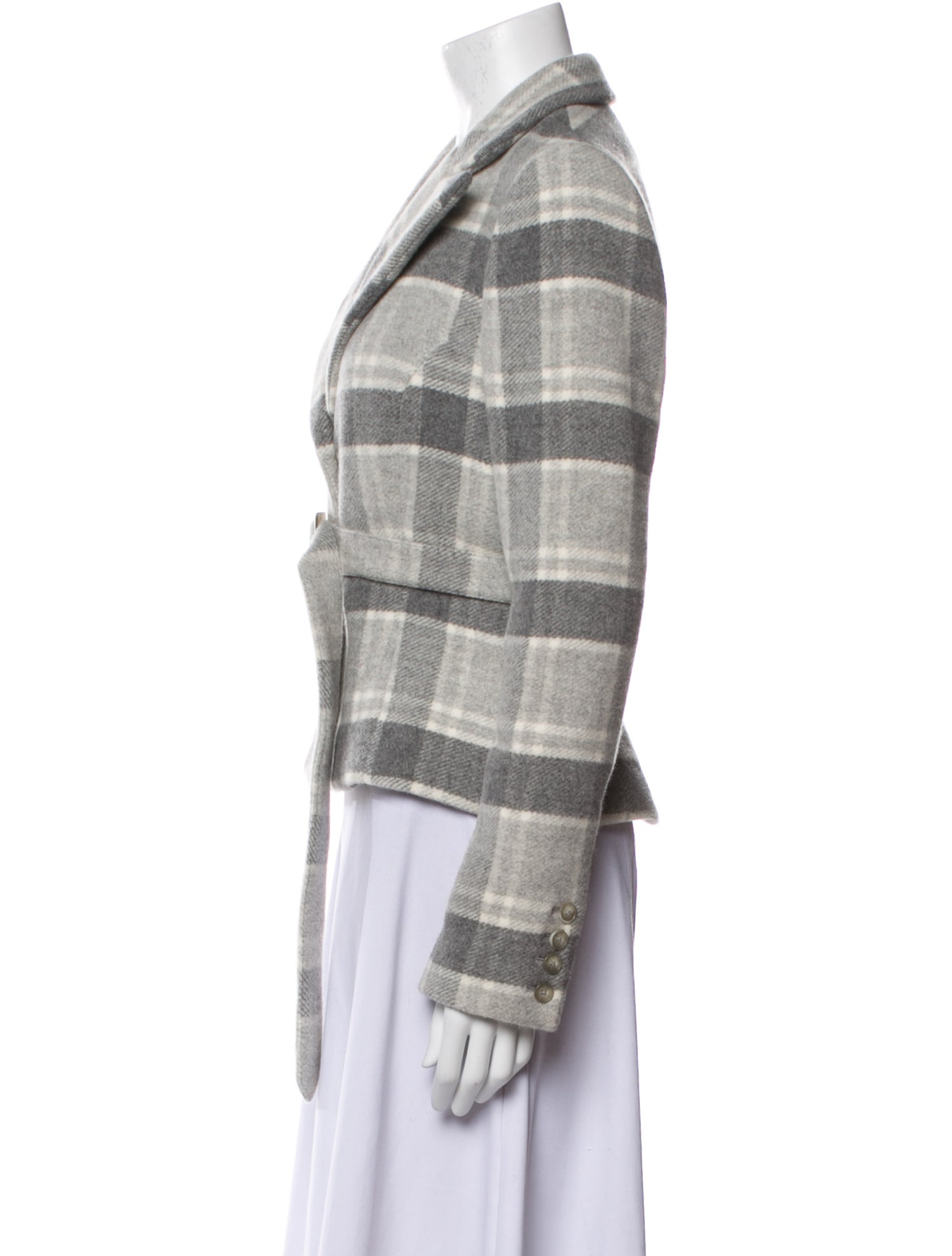 Ralph Lauren Collection Wool Plaid Print Blazer
