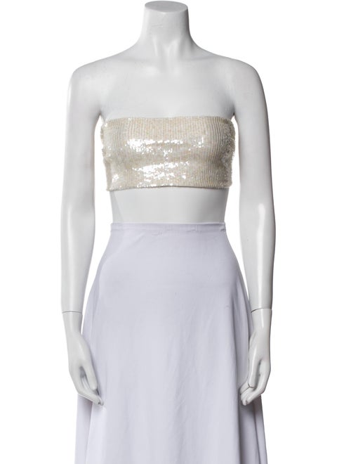 Ralph Lauren Collection Sequin Strapless Crop Top