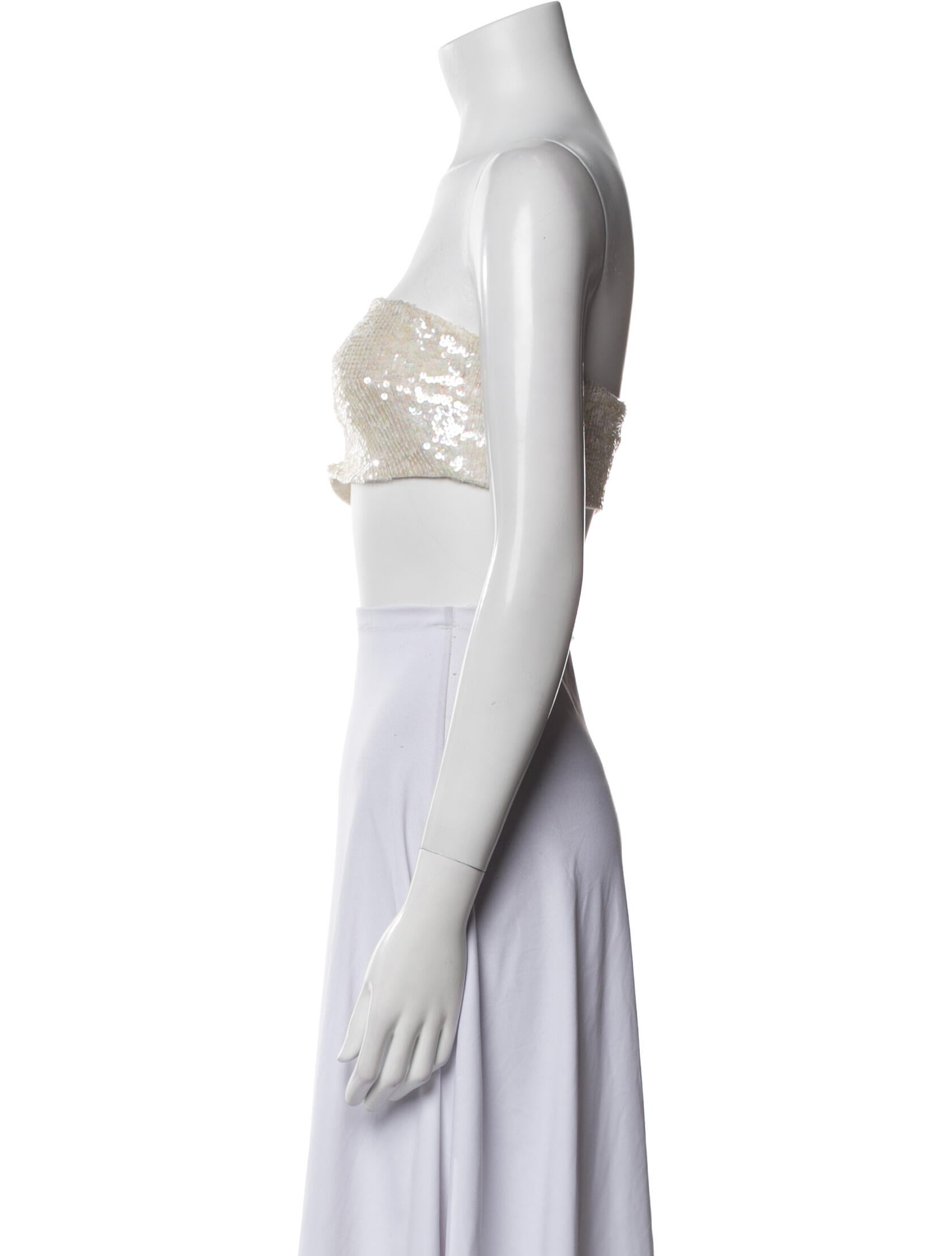 Ralph Lauren Collection Sequin Strapless Crop Top